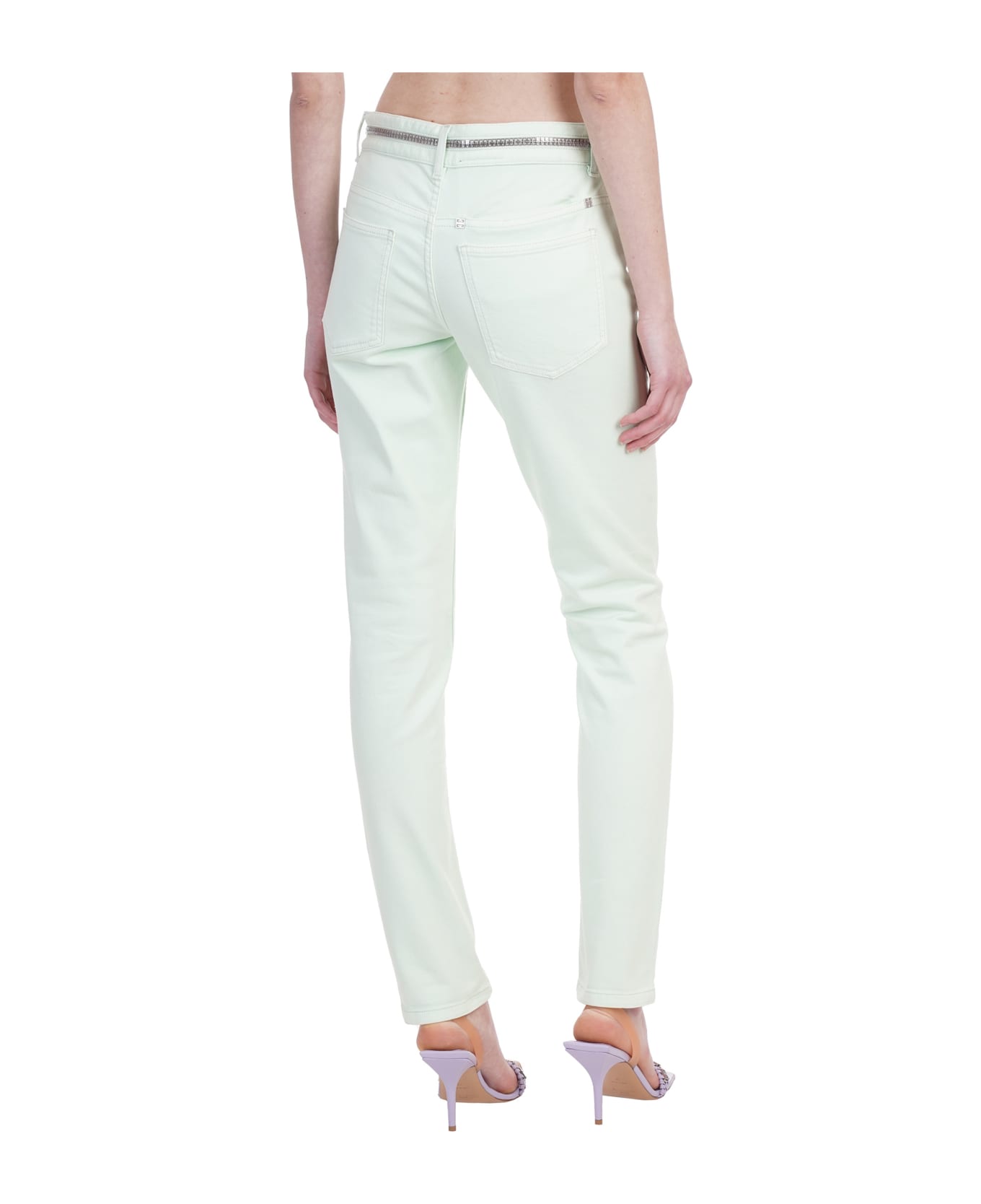 GIVENCHY WOMEN'S PISTACHIO SLIM FIT TROUSERS WITH ZIPPER