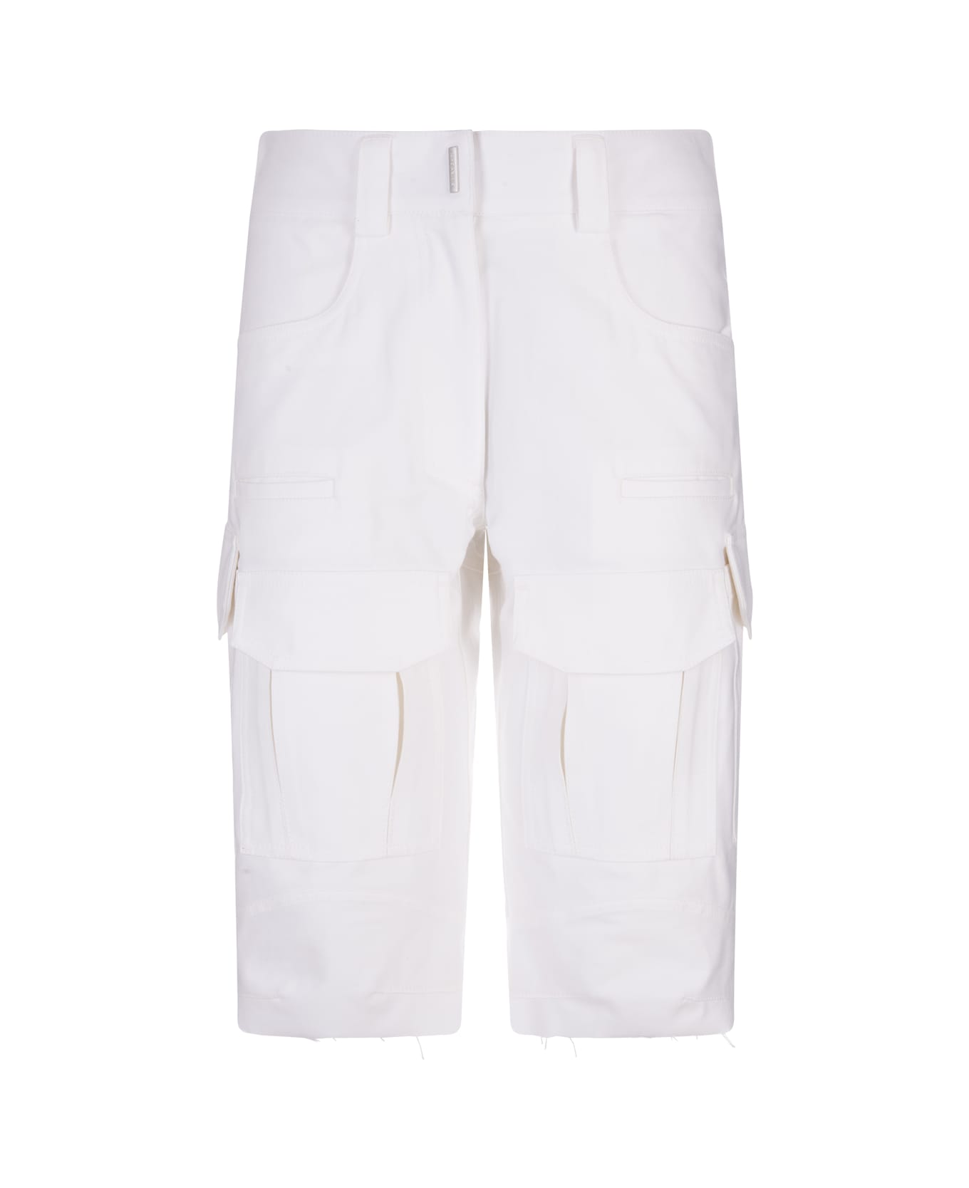 GIVENCHY WOMEN'S WHITE CARGO BERMUDA SHORTS