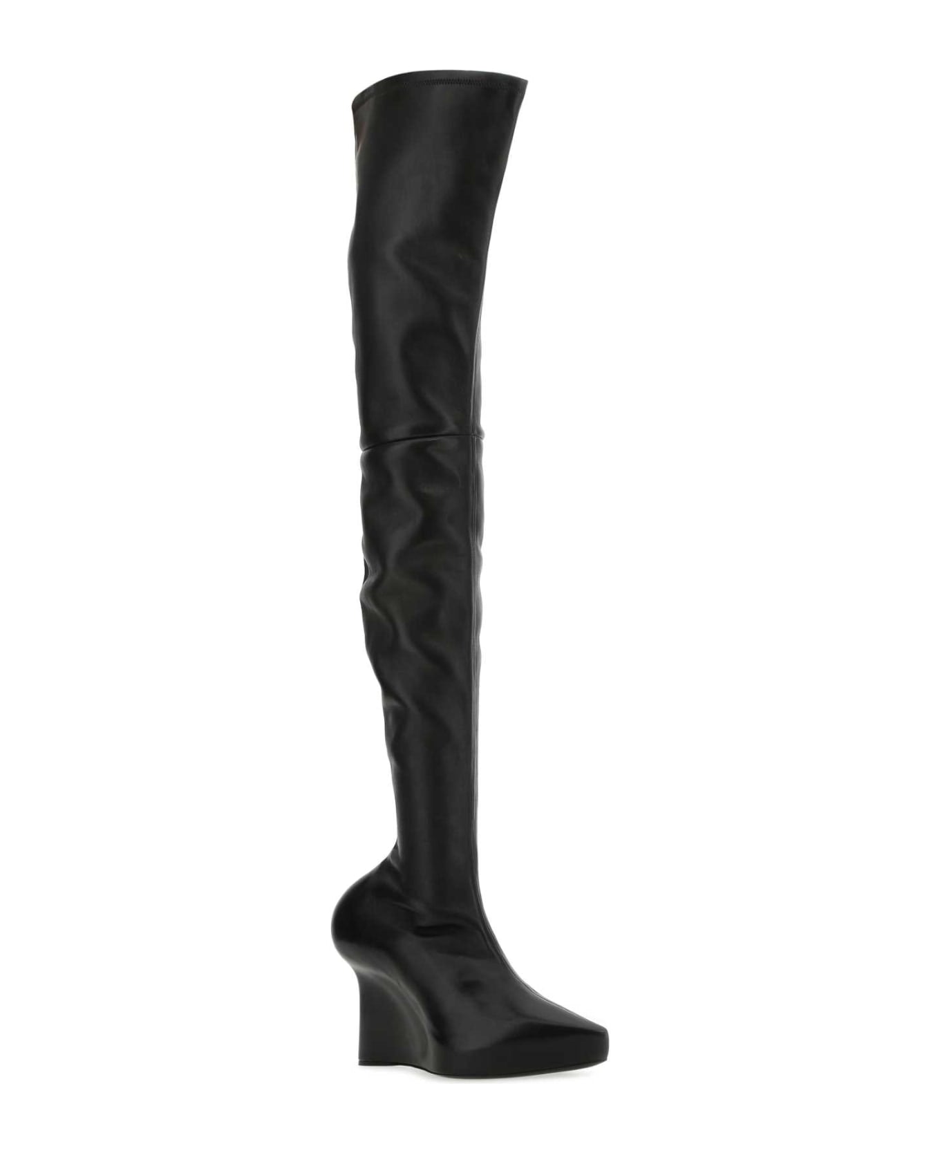 GIVENCHY WOMEN'S BLACK STRETCH WEDGE OVER-THE-KNEE BOOTS