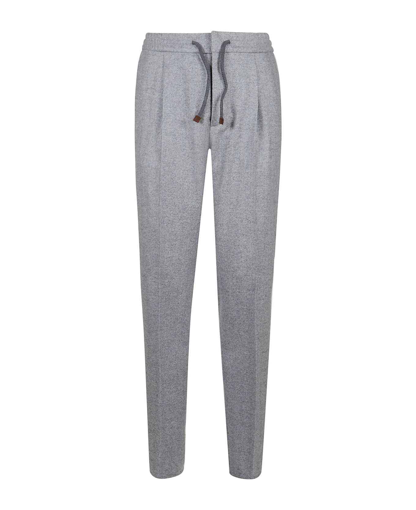 BRUNELLO CUCINELLI MEN'S GRAY TAILORED DRAWSTRING TROUSERS