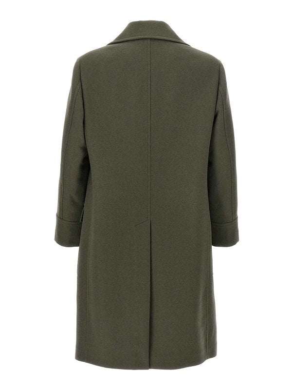 BRUNELLO CUCINELLI MEN'S MILITARY GREEN DOUBLE-BREASTED OVERCOAT