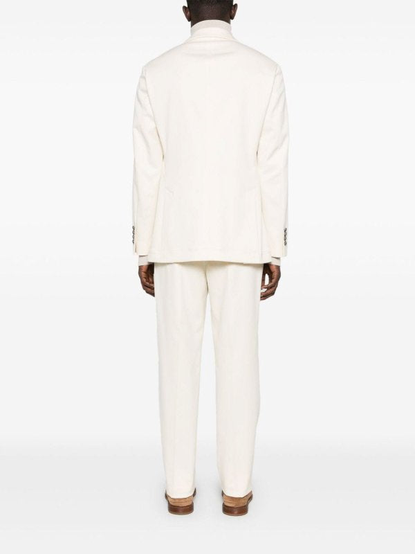 BRUNELLO CUCINELLI MEN'S CREAM TAILORED SUIT WITH NOTCH LAPEL
