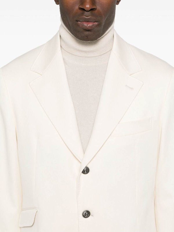 BRUNELLO CUCINELLI MEN'S CREAM TAILORED SUIT WITH NOTCH LAPEL