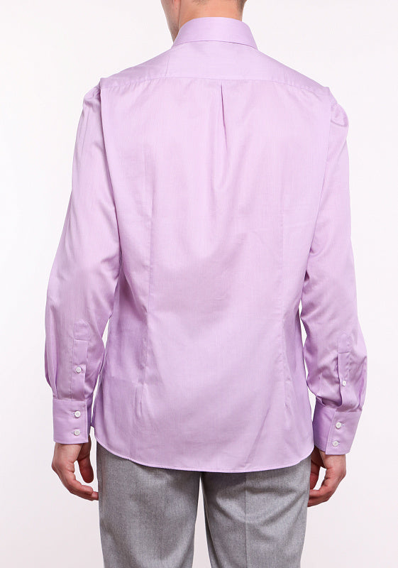 BRUNELLO CUCINELLI MEN'S LILAC BUTTON-UP SHIRT