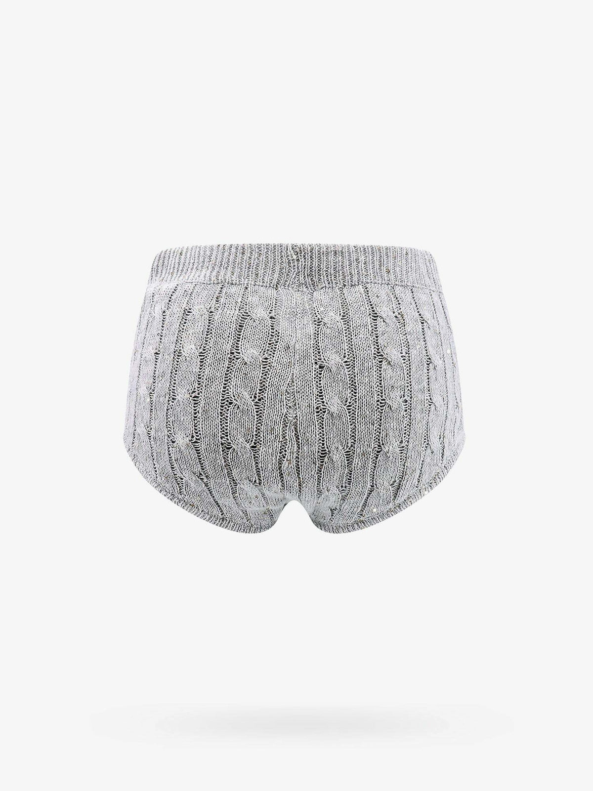 BRUNELLO CUCINELLI WOMEN'S PEBBLE CABLE KNIT LINEN SHORTS