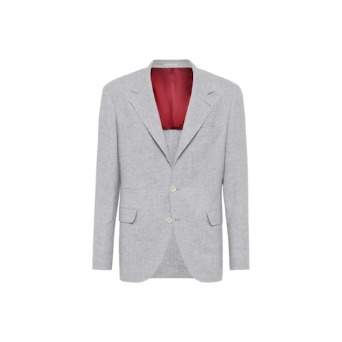 BRUNELLO CUCINELLI MEN'S LIGHT GRAY DECONSTRUCTED BLAZER