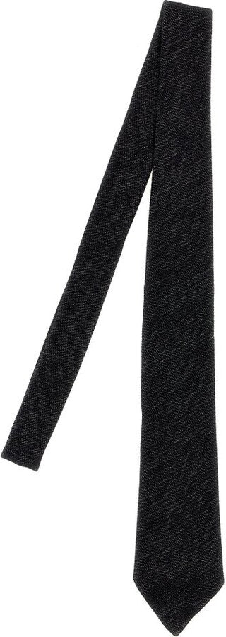 BRUNELLO CUCINELLI WOMEN'S DARK TEXTURED NECKTIE