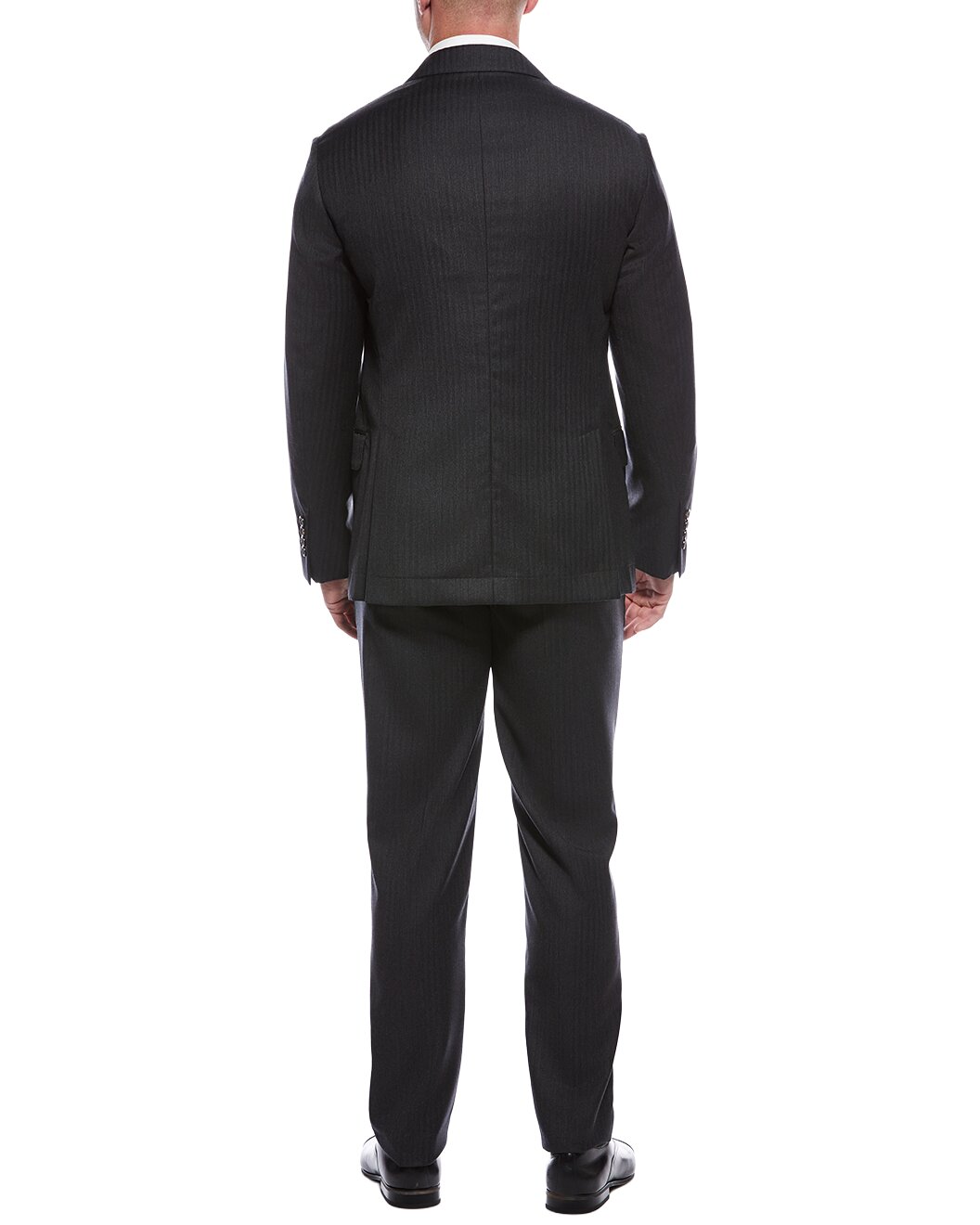 BRUNELLO CUCINELLI MEN'S ANTHRACITE PINSTRIPE TAILORED BLAZER