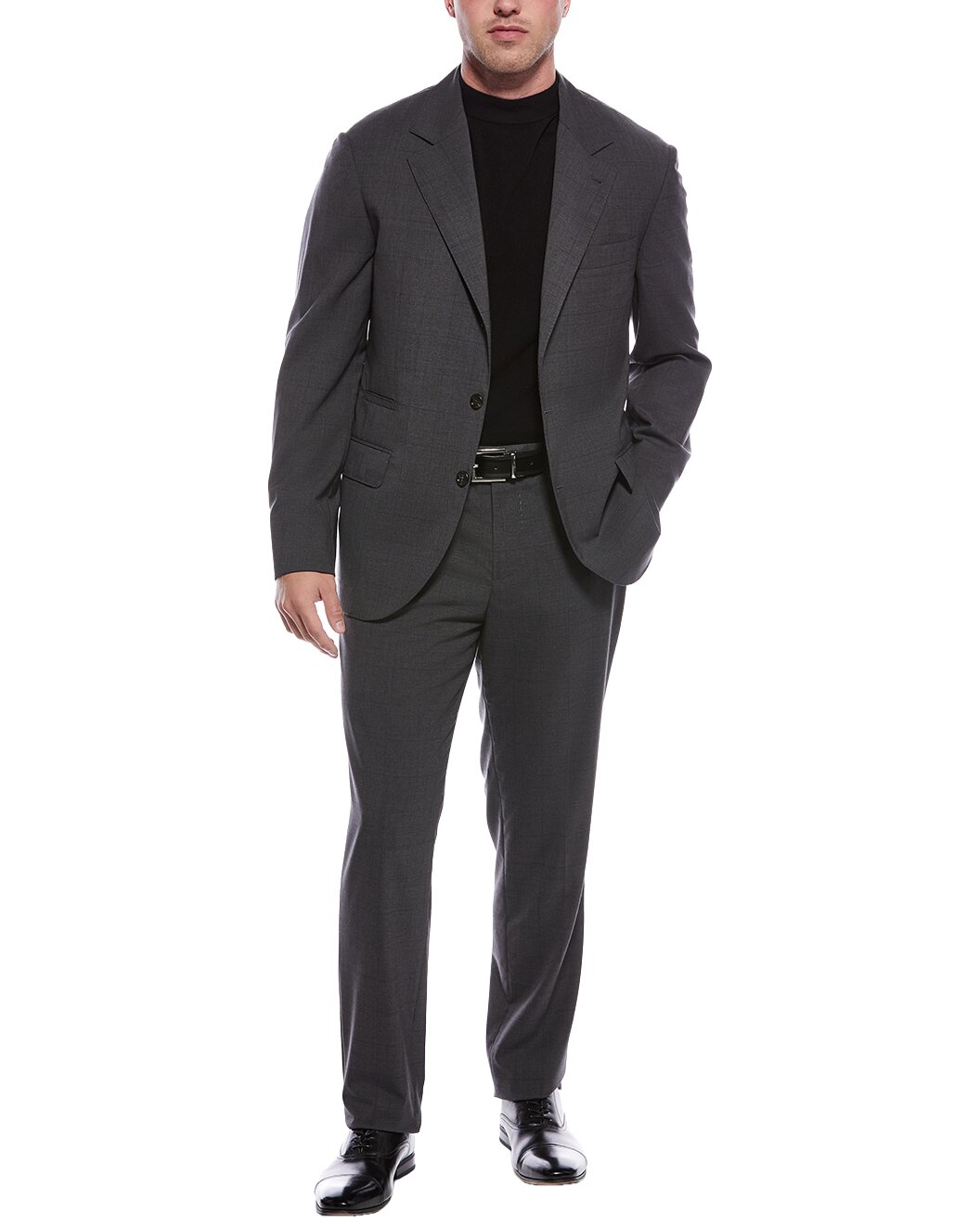 BRUNELLO CUCINELLI MEN'S DARK GREY TAILORED BLAZER