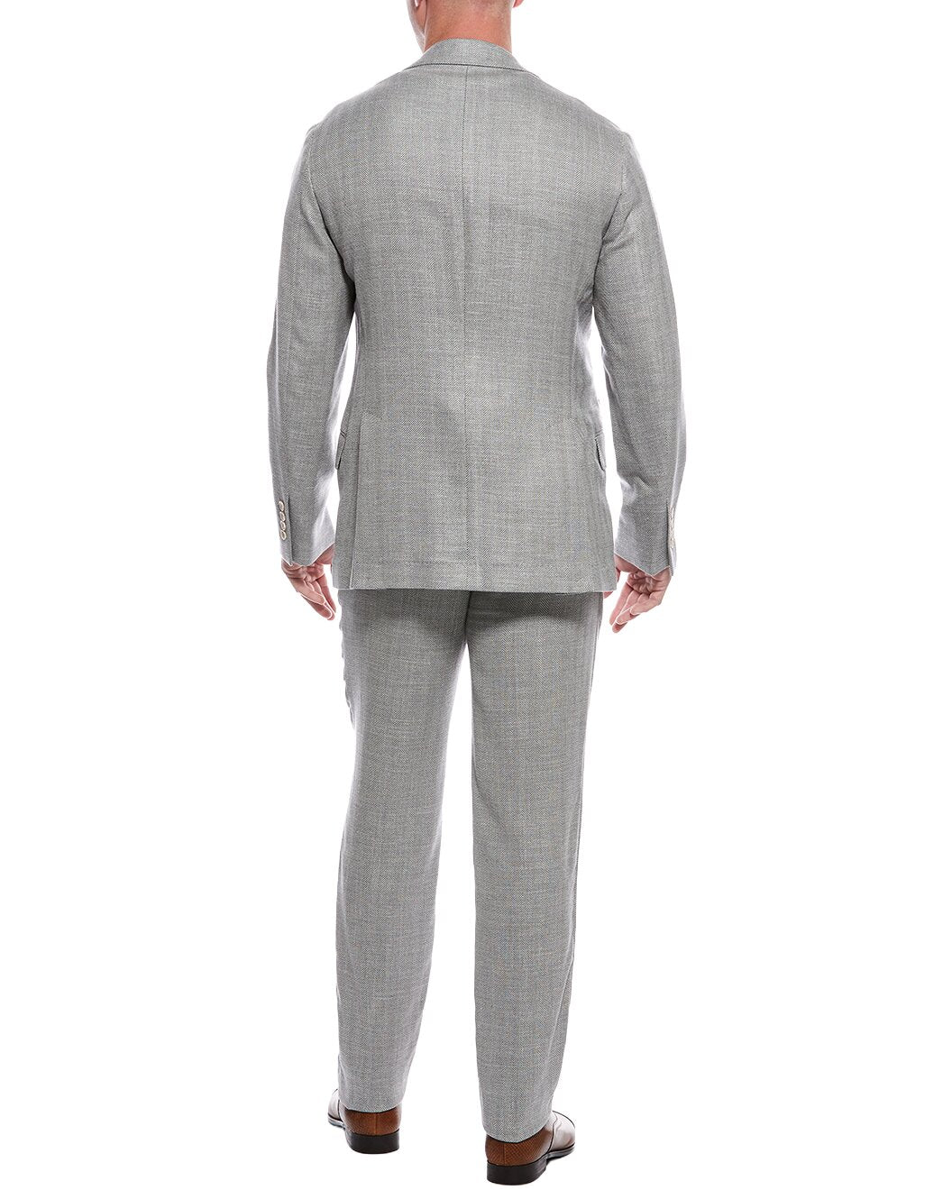 BRUNELLO CUCINELLI MEN'S MEDIUM GREY TAILORED SUIT