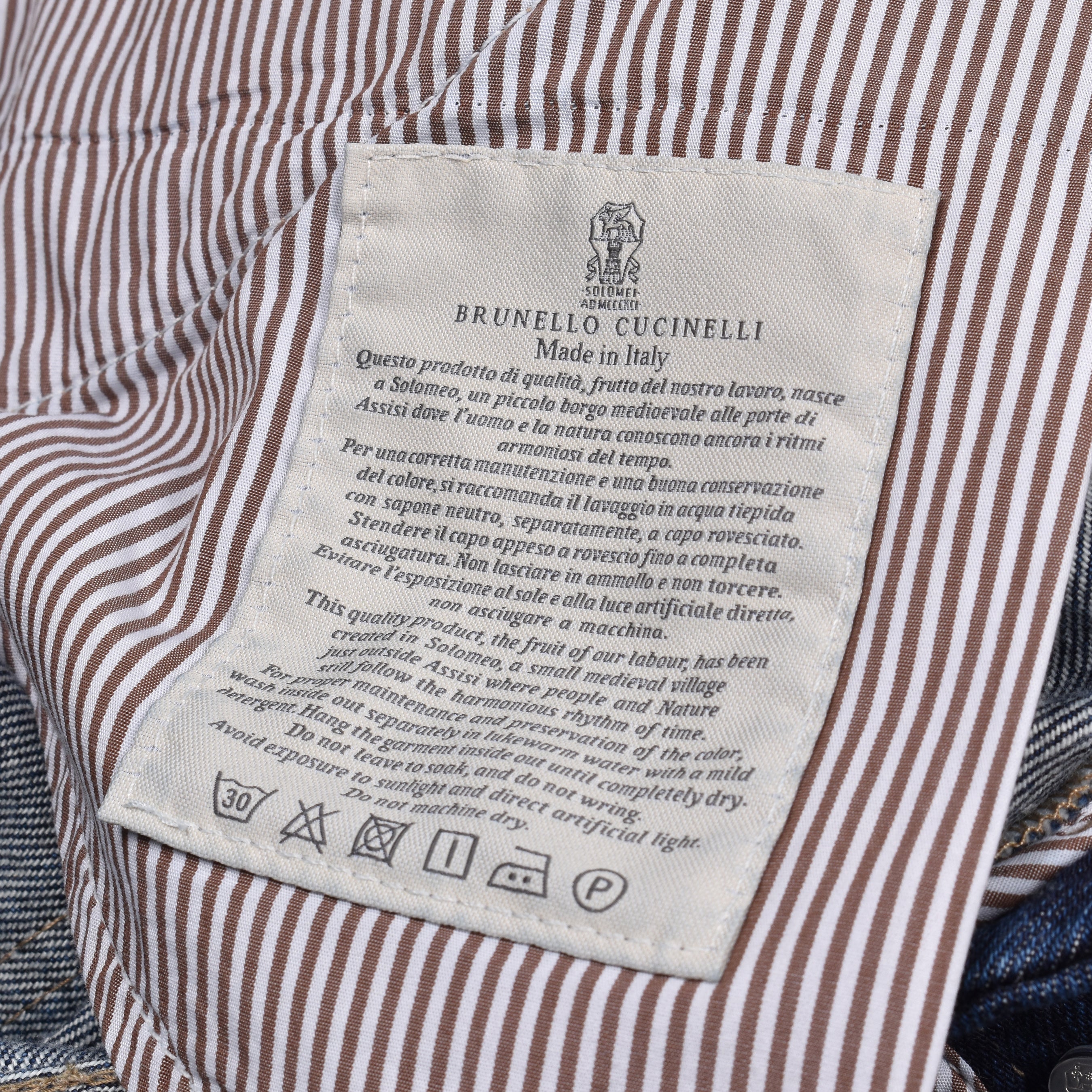 BRUNELLO CUCINELLI MEN'S DARK DENIM FIVE-POCKET JEANS