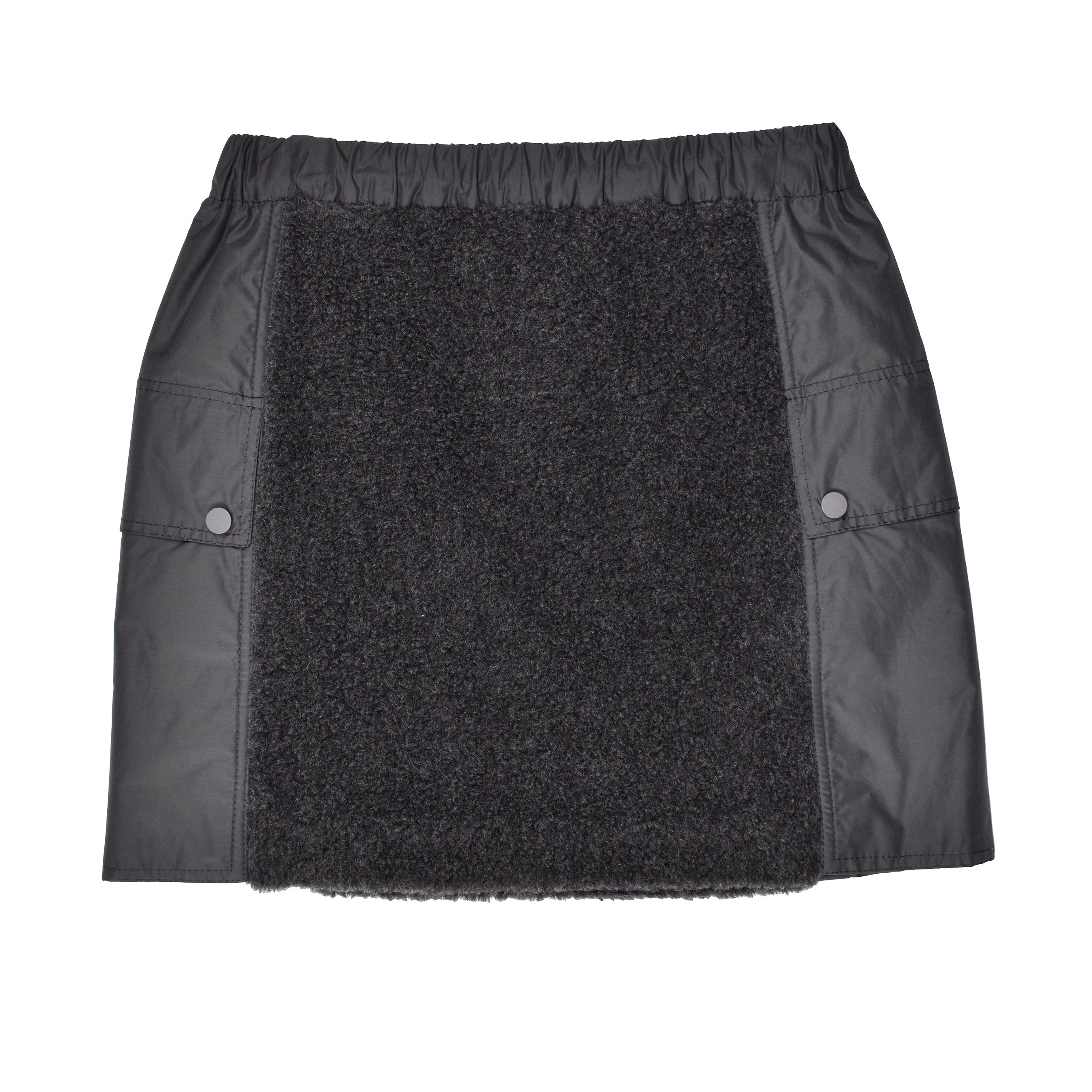 BRUNELLO CUCINELLI WOMEN'S GRAY CASHMERE BLEND TWO-TONE SKIRT