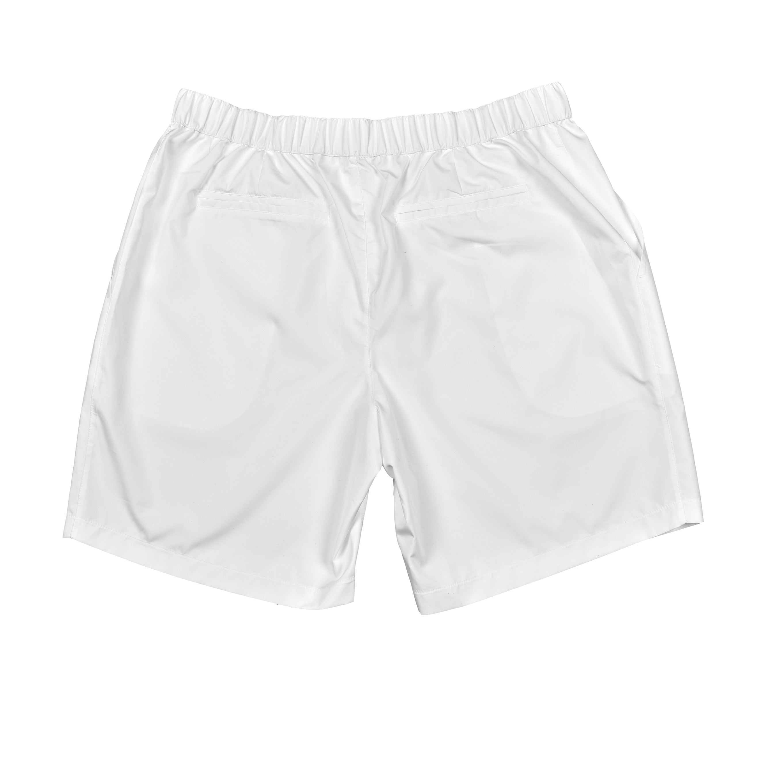 BRUNELLO CUCINELLI MEN'S WHITE TAILORED SHORTS WITH LOGO PATCH