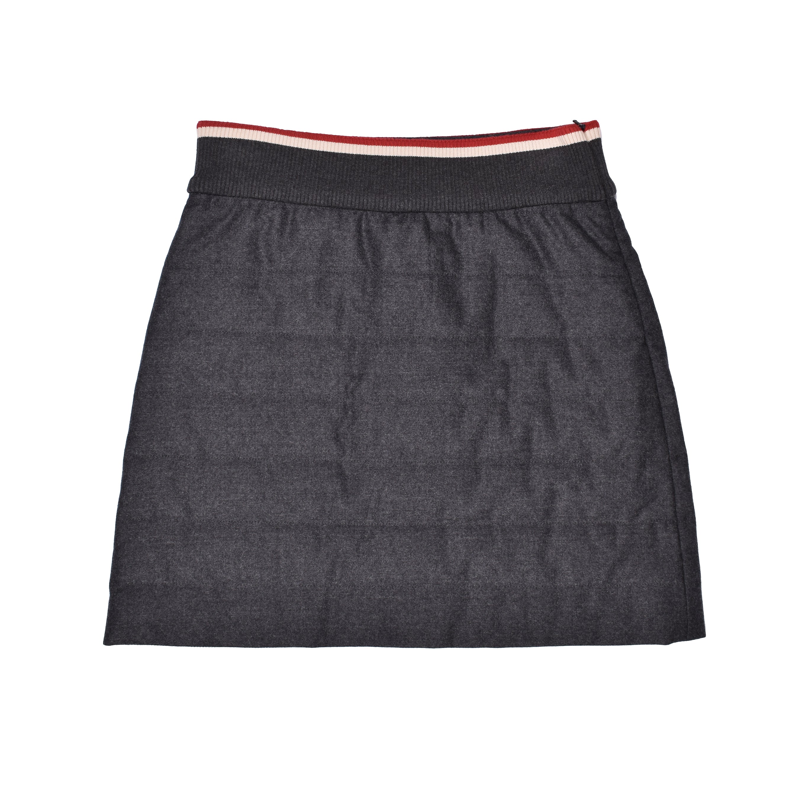 BRUNELLO CUCINELLI WOMEN'S DARK GREY CASHMERE QUILTED MINI SKIRT