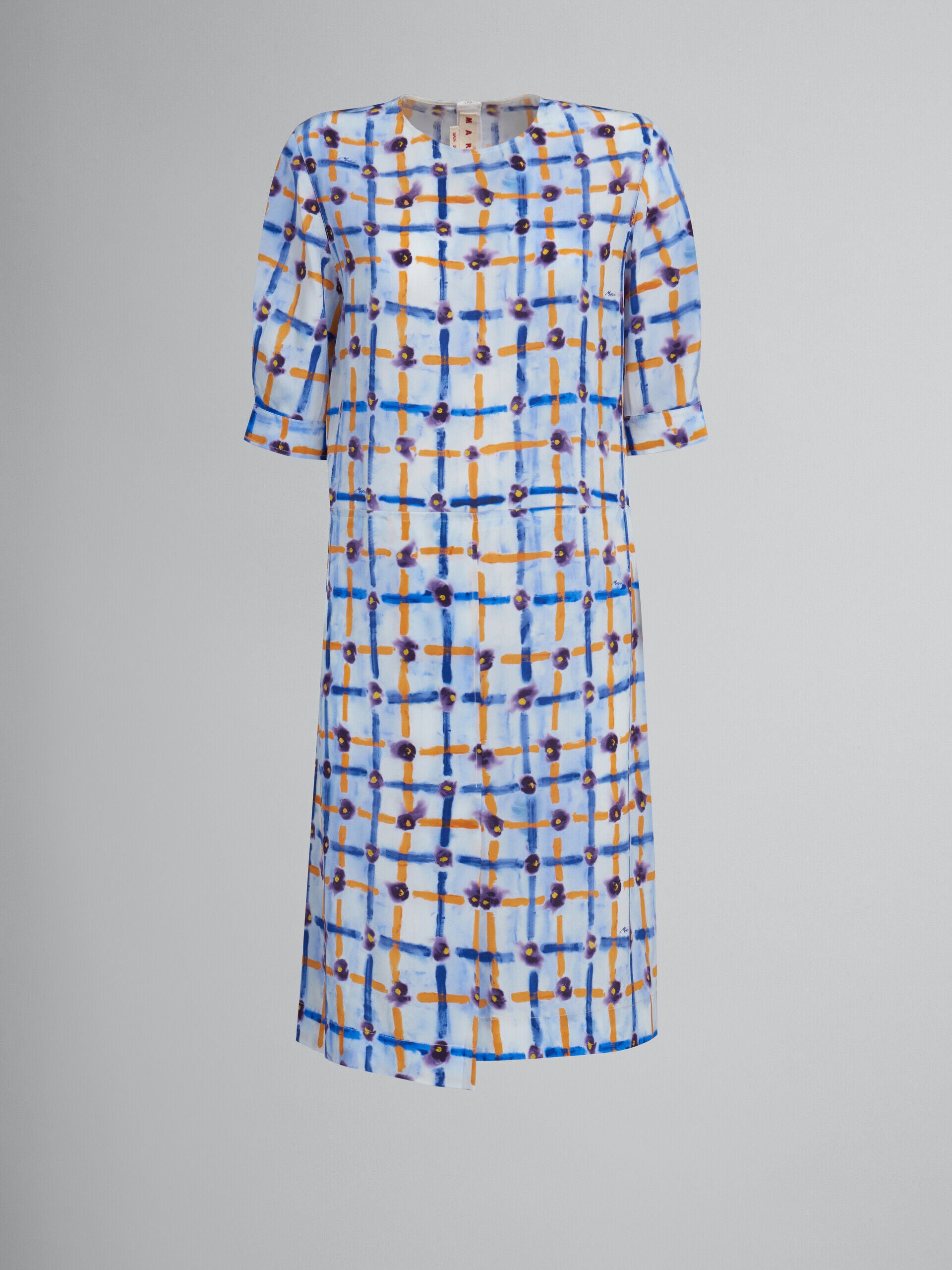MARNI WOMEN'S LIGHT BLUE PATTERNED MIDI DRESS