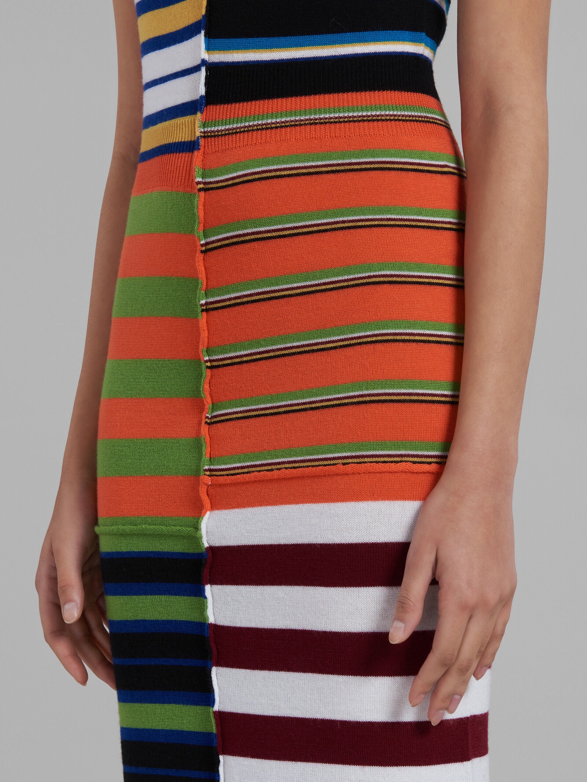 MARNI WOMEN'S MULTICOLOR STRIPED SLEEVELESS MIDI DRESS
