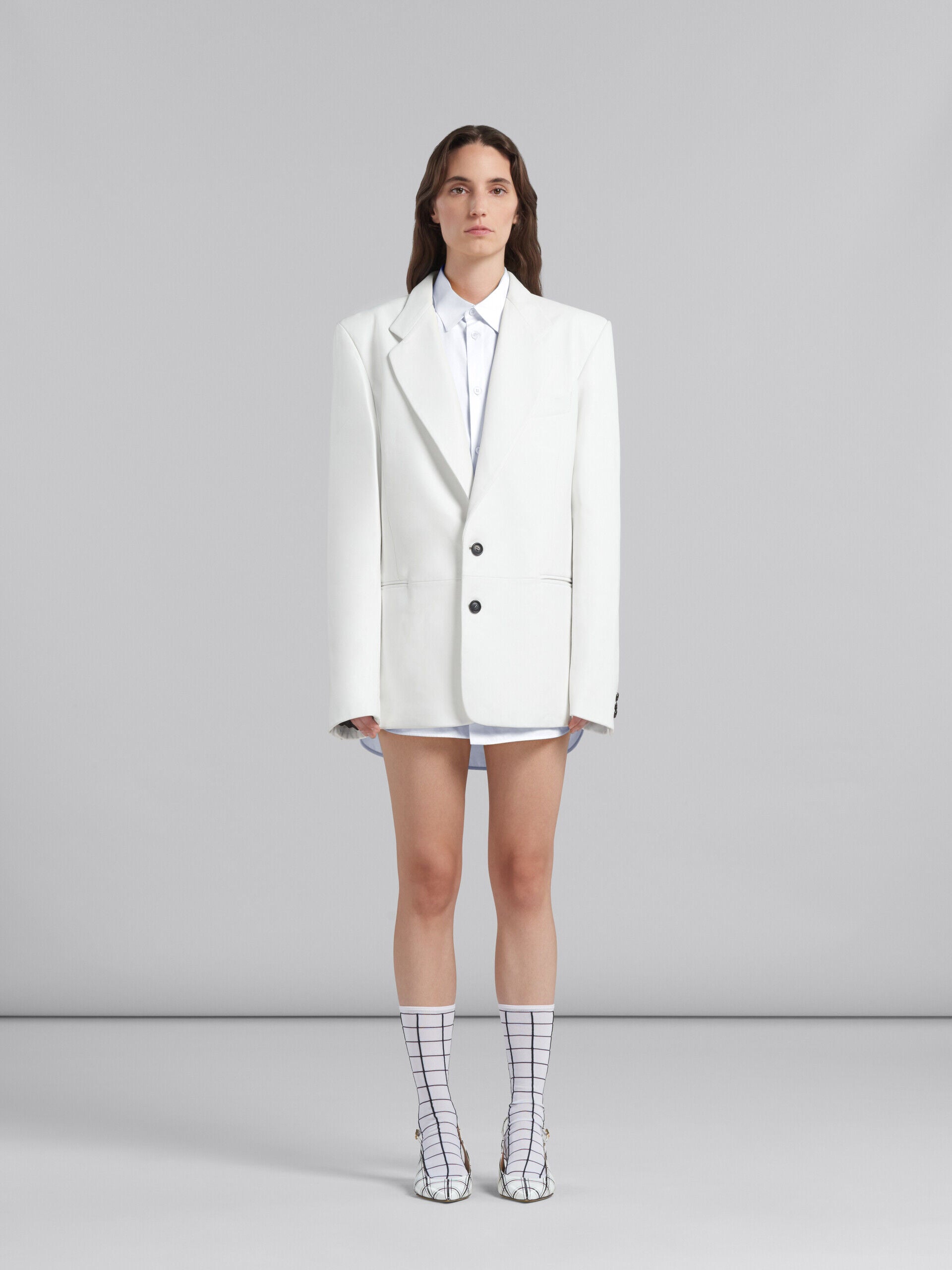 MARNI WOMEN'S LILY WHITE TAILORED BLAZER