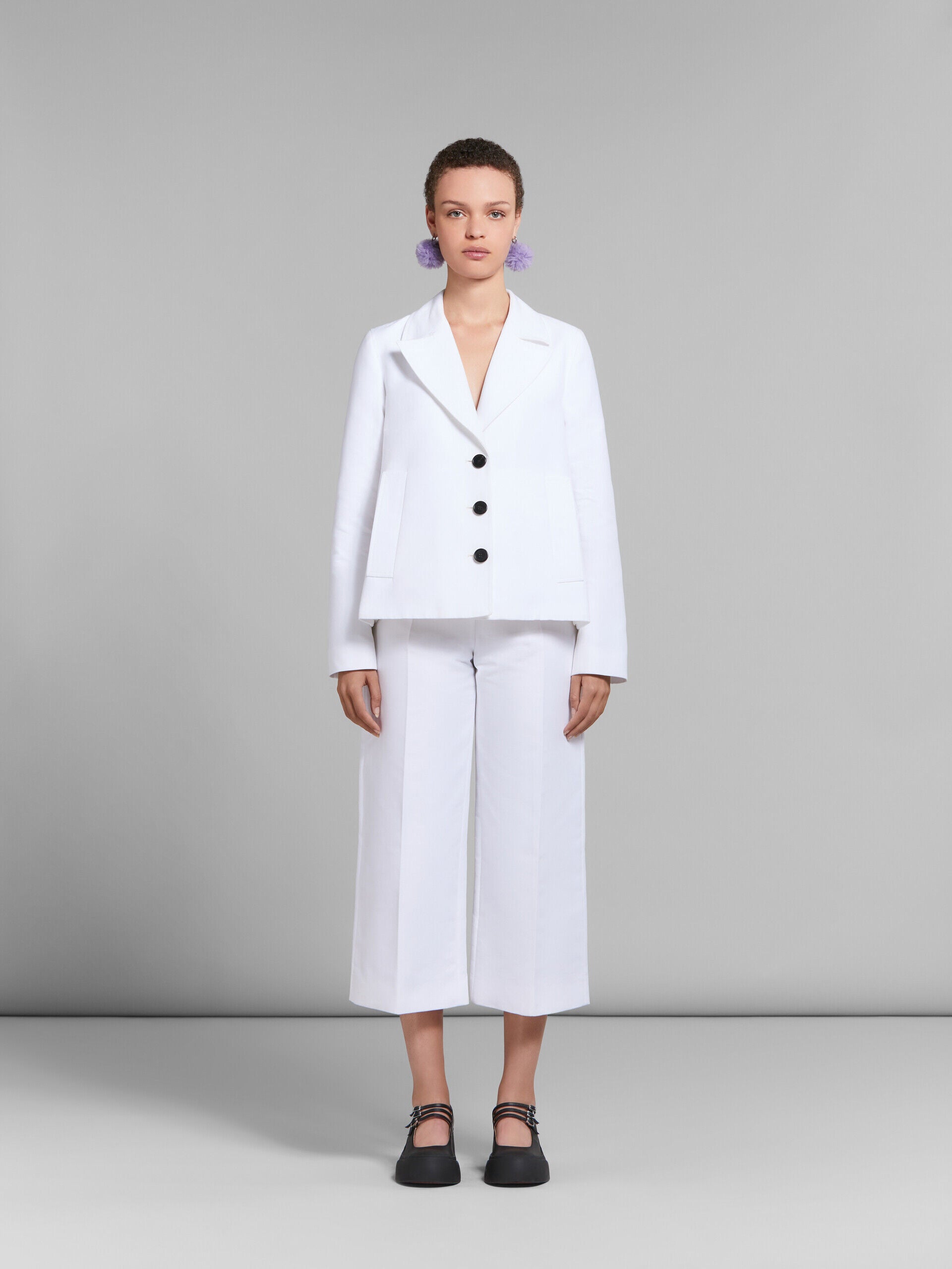 MARNI WOMEN'S WHITE WIDE-LEG TROUSERS