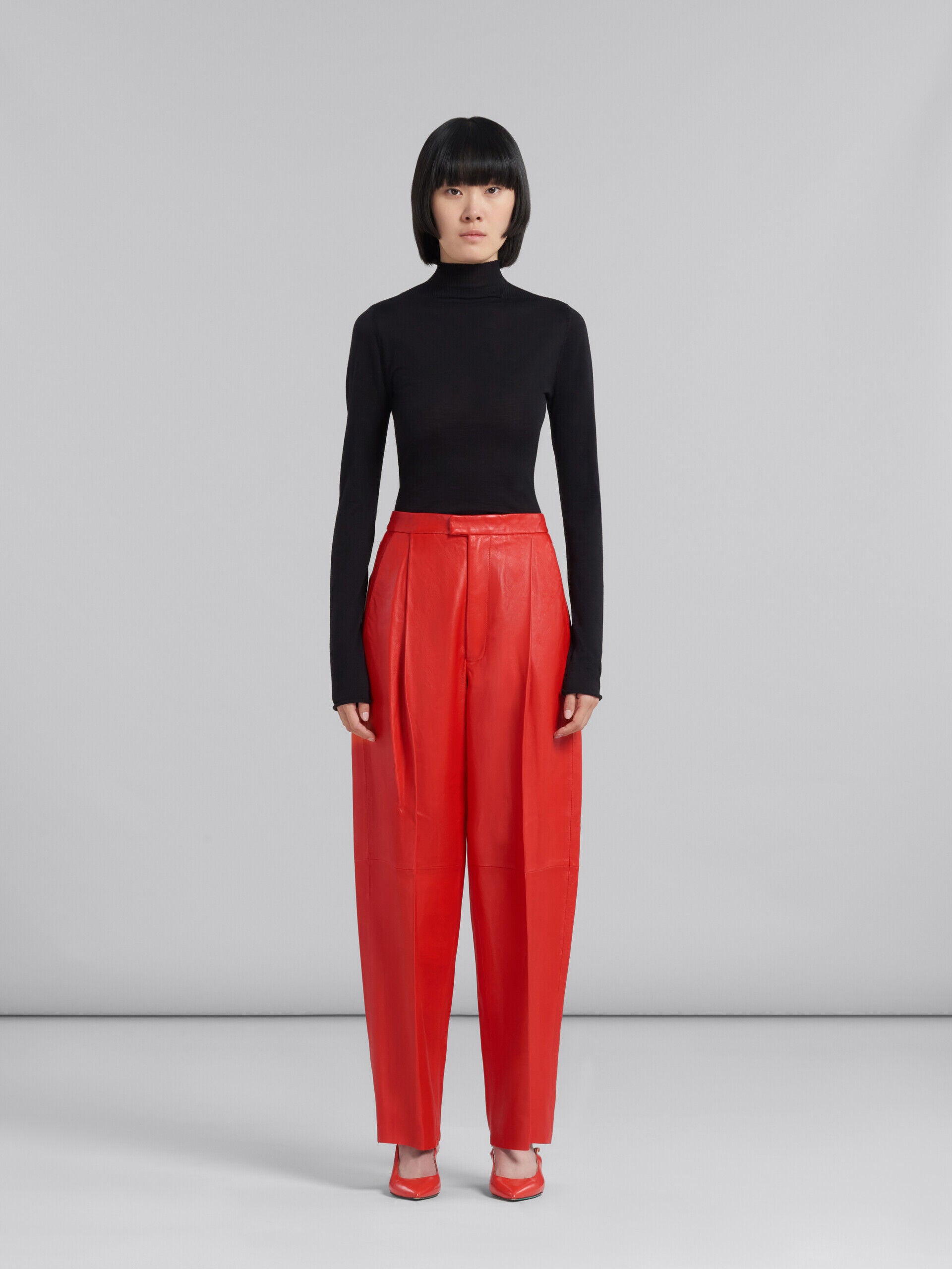 MARNI WOMEN'S RED WIDE-LEG TROUSERS