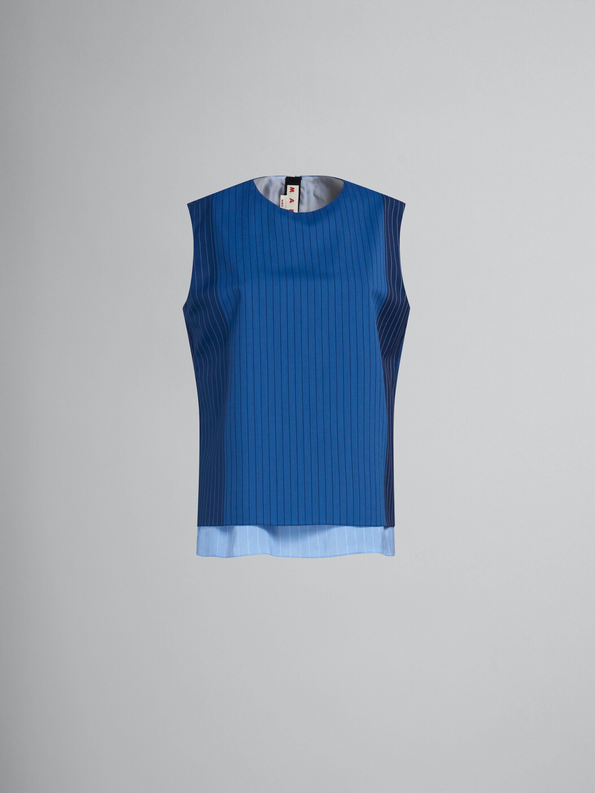 MARNI WOMEN'S BLUE PINSTRIPE SLEEVELESS TOP