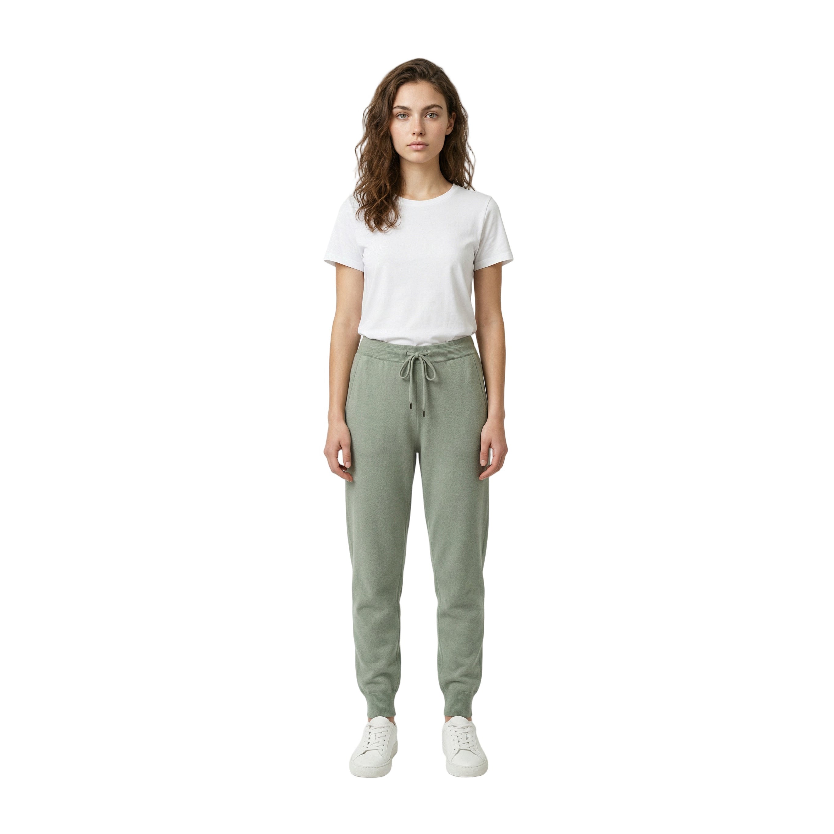 BRUNELLO CUCINELLI WOMEN'S THYME CASHMERE KNIT TROUSERS