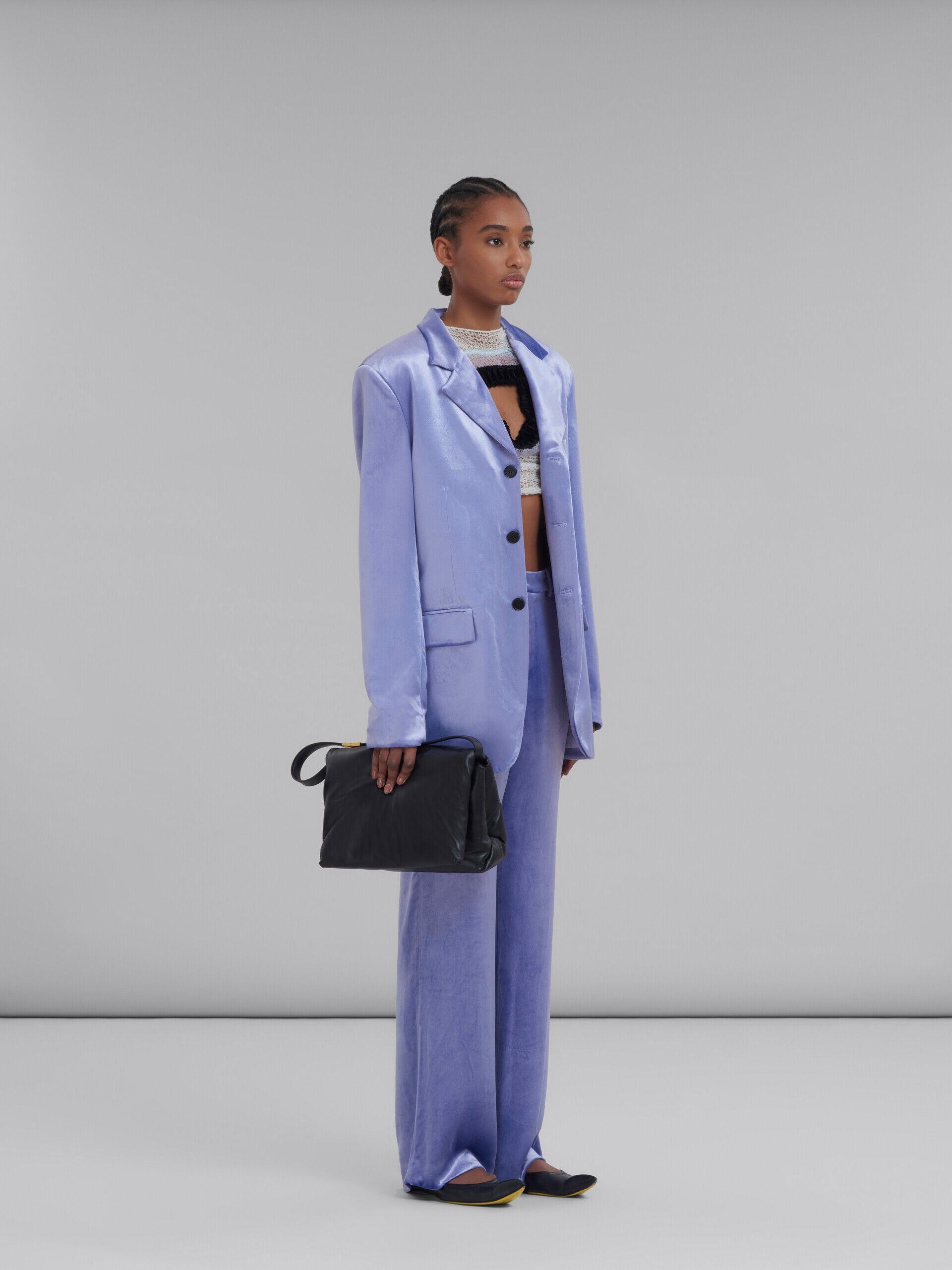 MARNI WOMEN'S ULTRA VIOLET VELVET TAILORED BLAZER