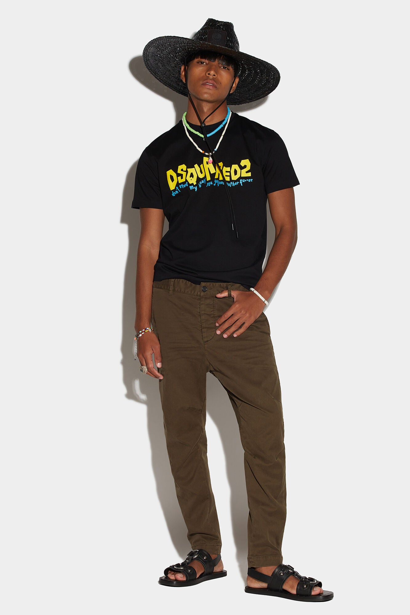 DSQUARED2 MEN'S IVY GREEN SLIM-FIT TROUSERS