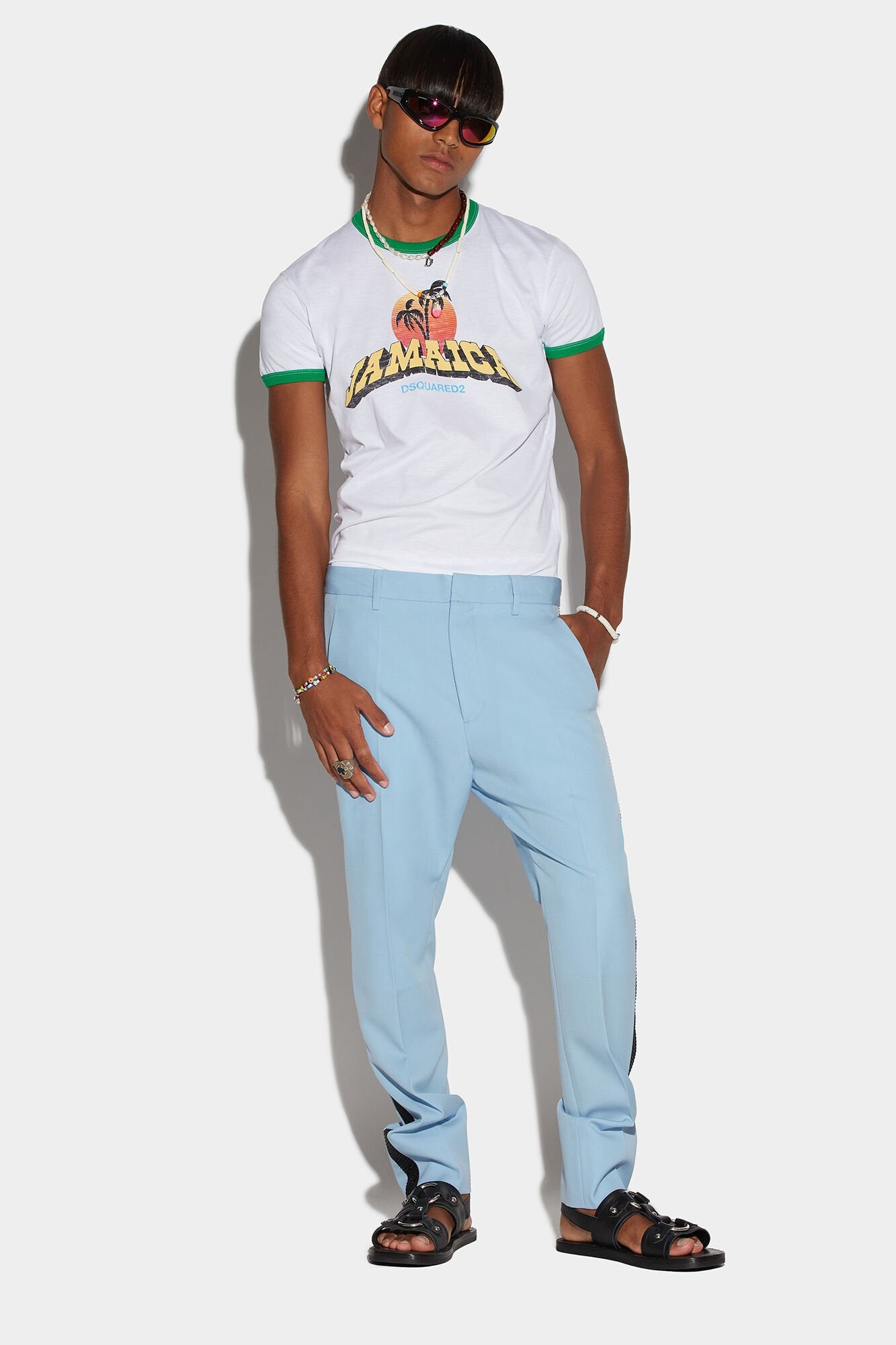DSQUARED2 MEN'S SKY BLUE TAILORED TROUSERS
