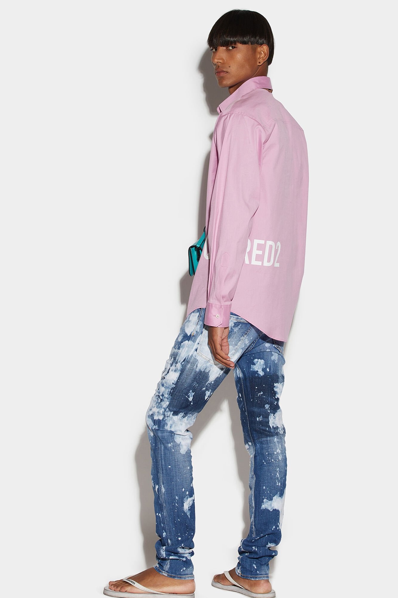 DSQUARED2 MEN'S BLUE DISTRESSED DENIM JEANS