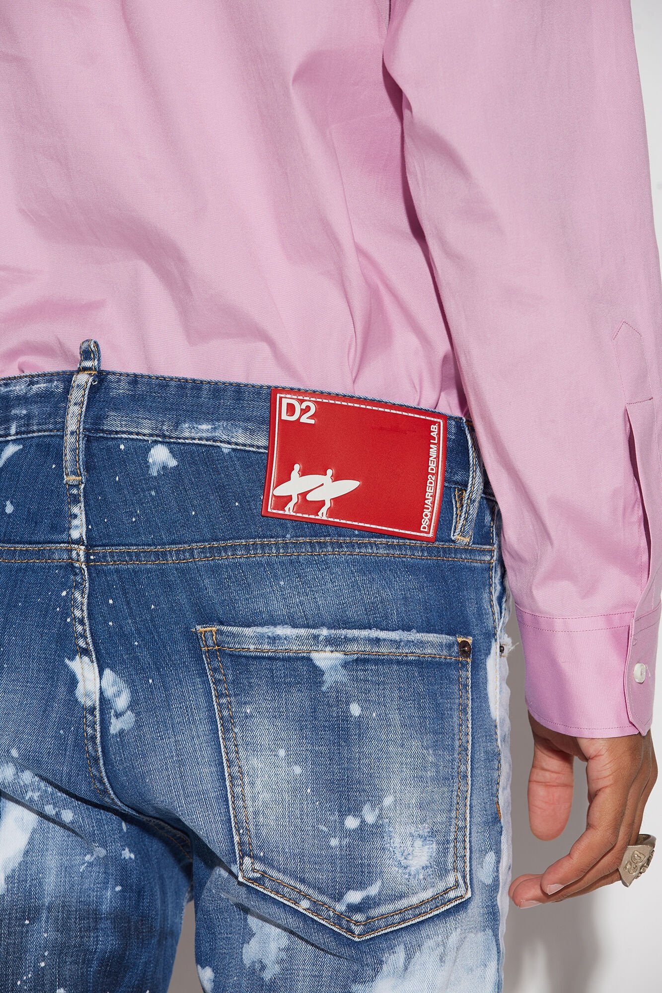 DSQUARED2 MEN'S BLUE DISTRESSED DENIM JEANS