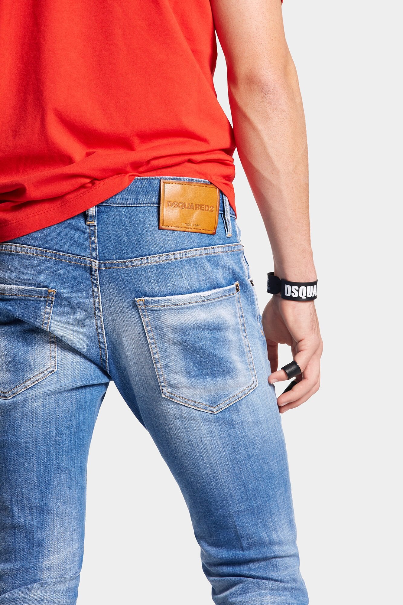 DSQUARED2 MEN'S FADED BLUE SLIM JEANS