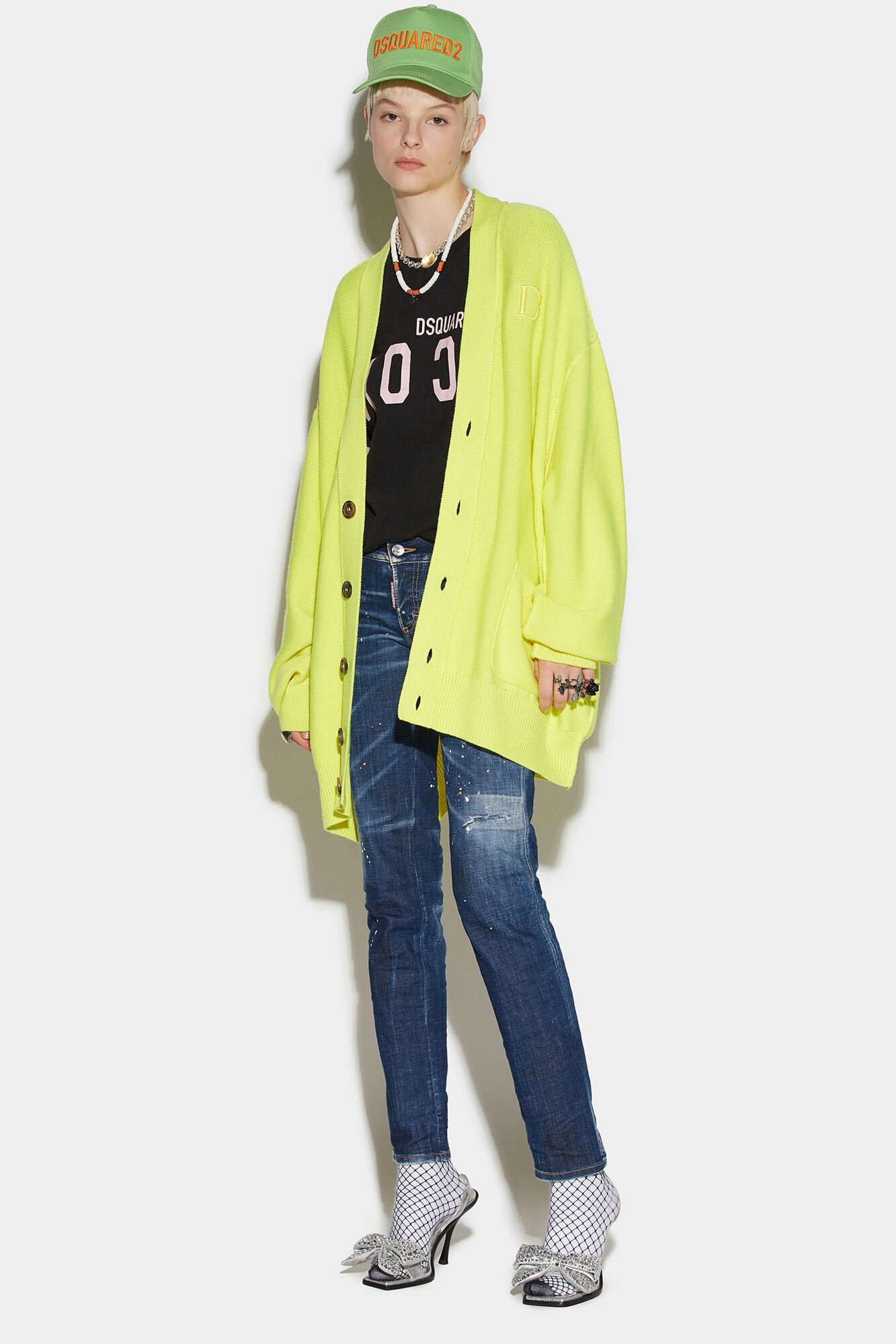 DSQUARED2 WOMEN'S NAVY DISTRESSED DENIM JEANS