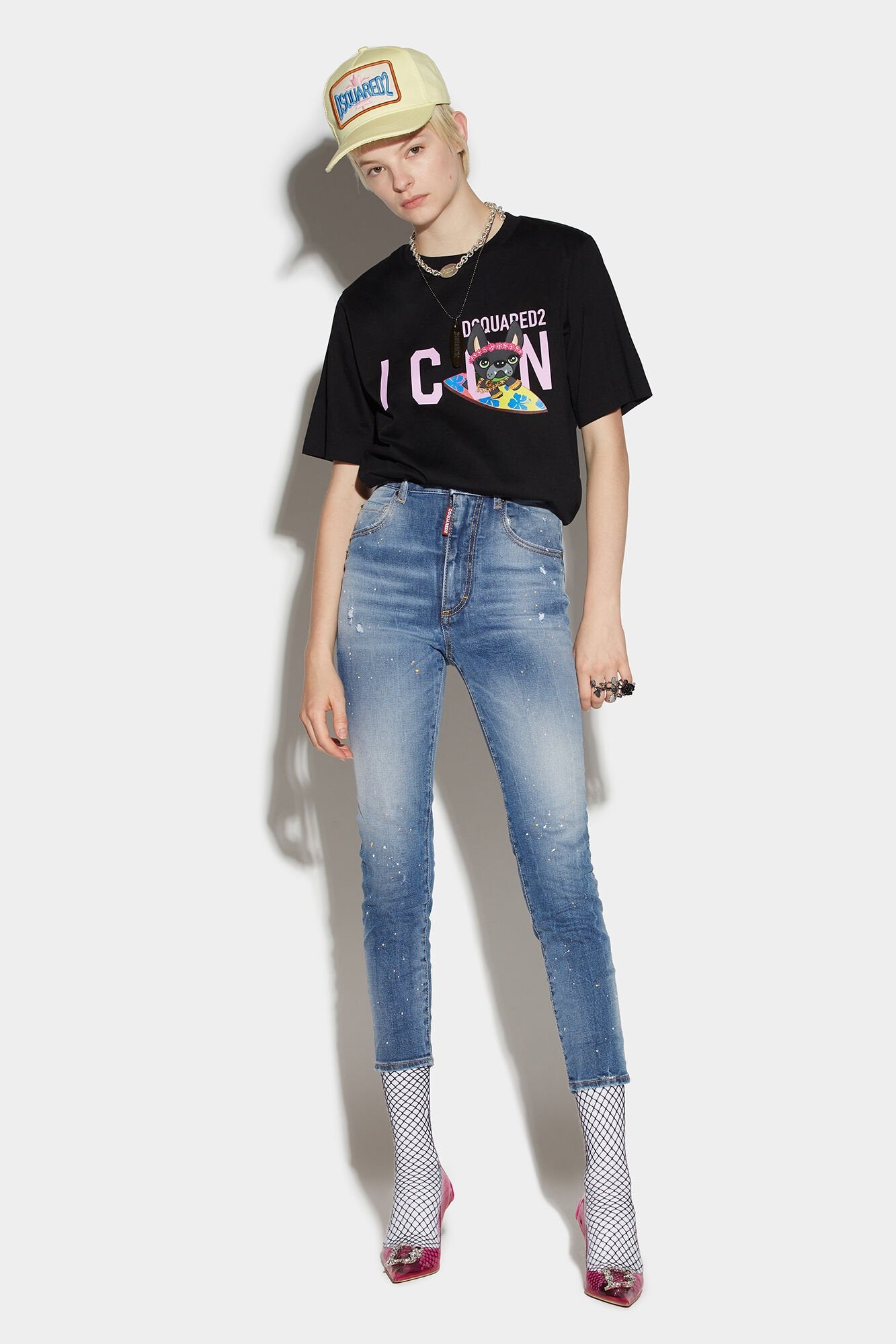 DSQUARED2 WOMEN'S BLUE DISTRESSED SKINNY JEANS