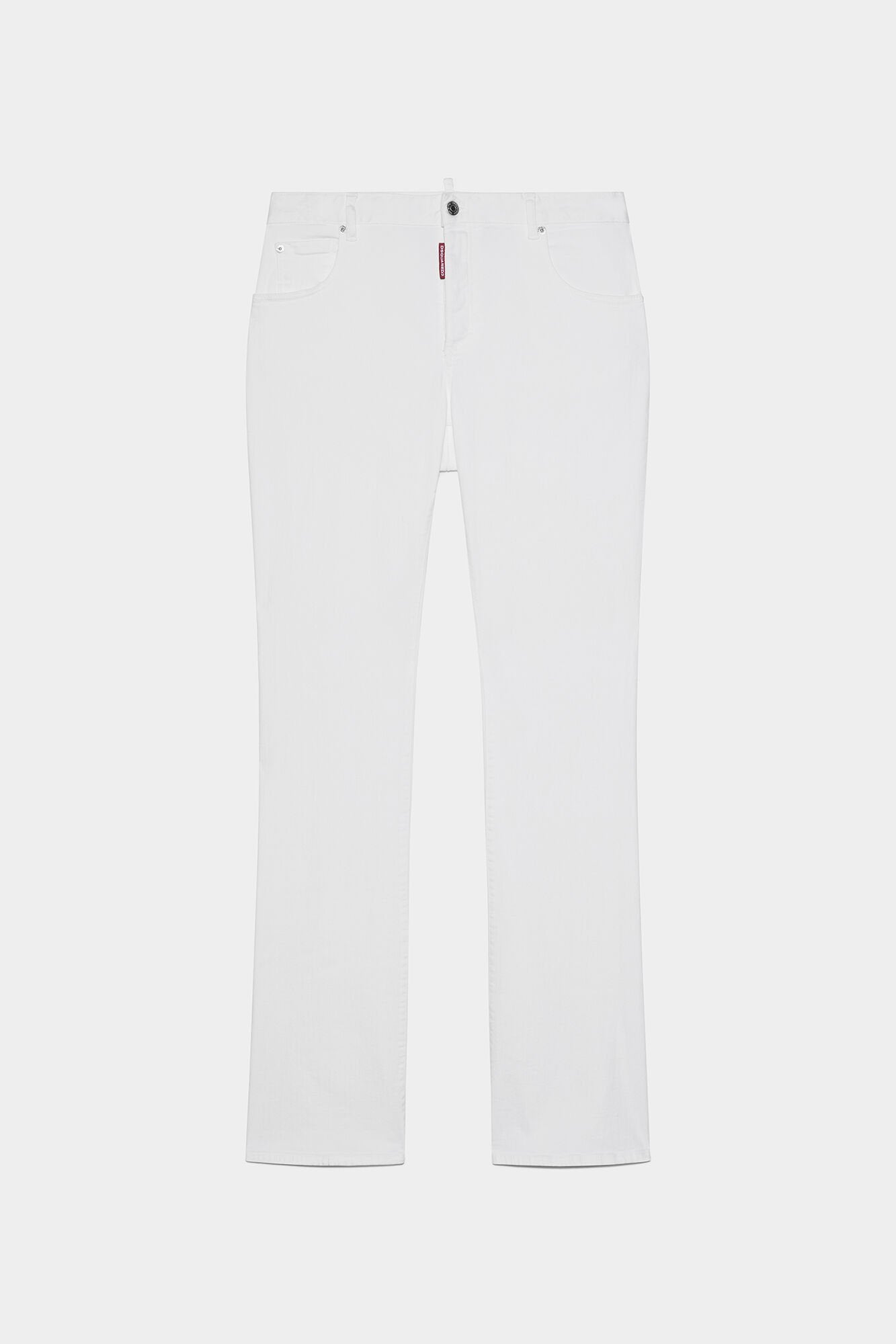 DSQUARED2 WOMEN'S WHITE FIVE-POCKET STRAIGHT TROUSERS