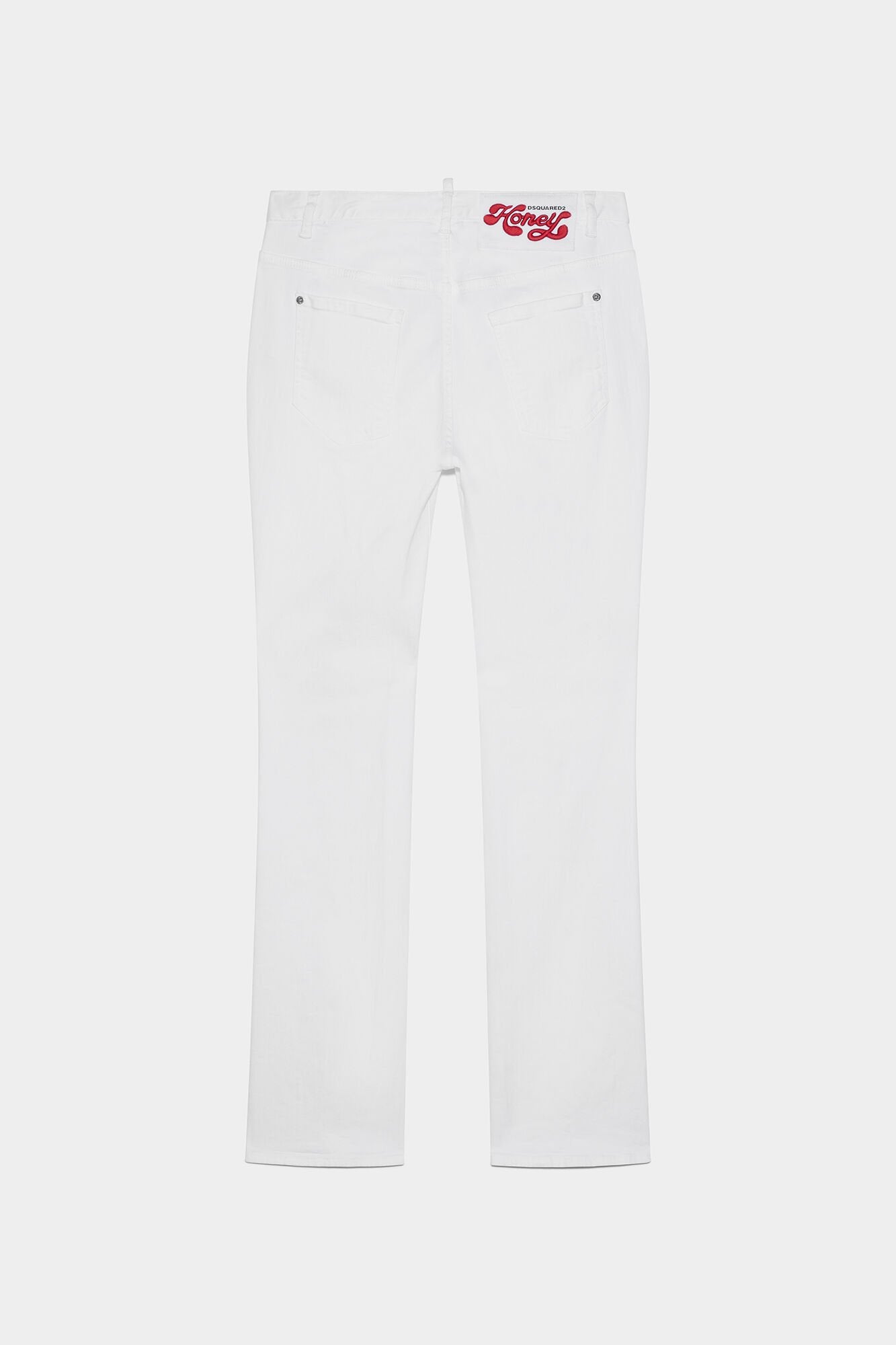 DSQUARED2 WOMEN'S WHITE FIVE-POCKET STRAIGHT TROUSERS