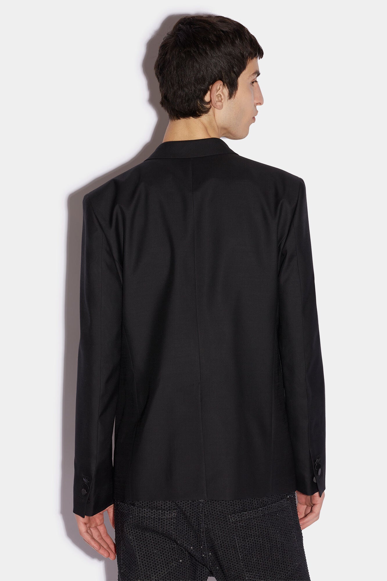 DSQUARED2 MEN'S BLACK TAILORED JACKET WITH EMBELLISHMENT