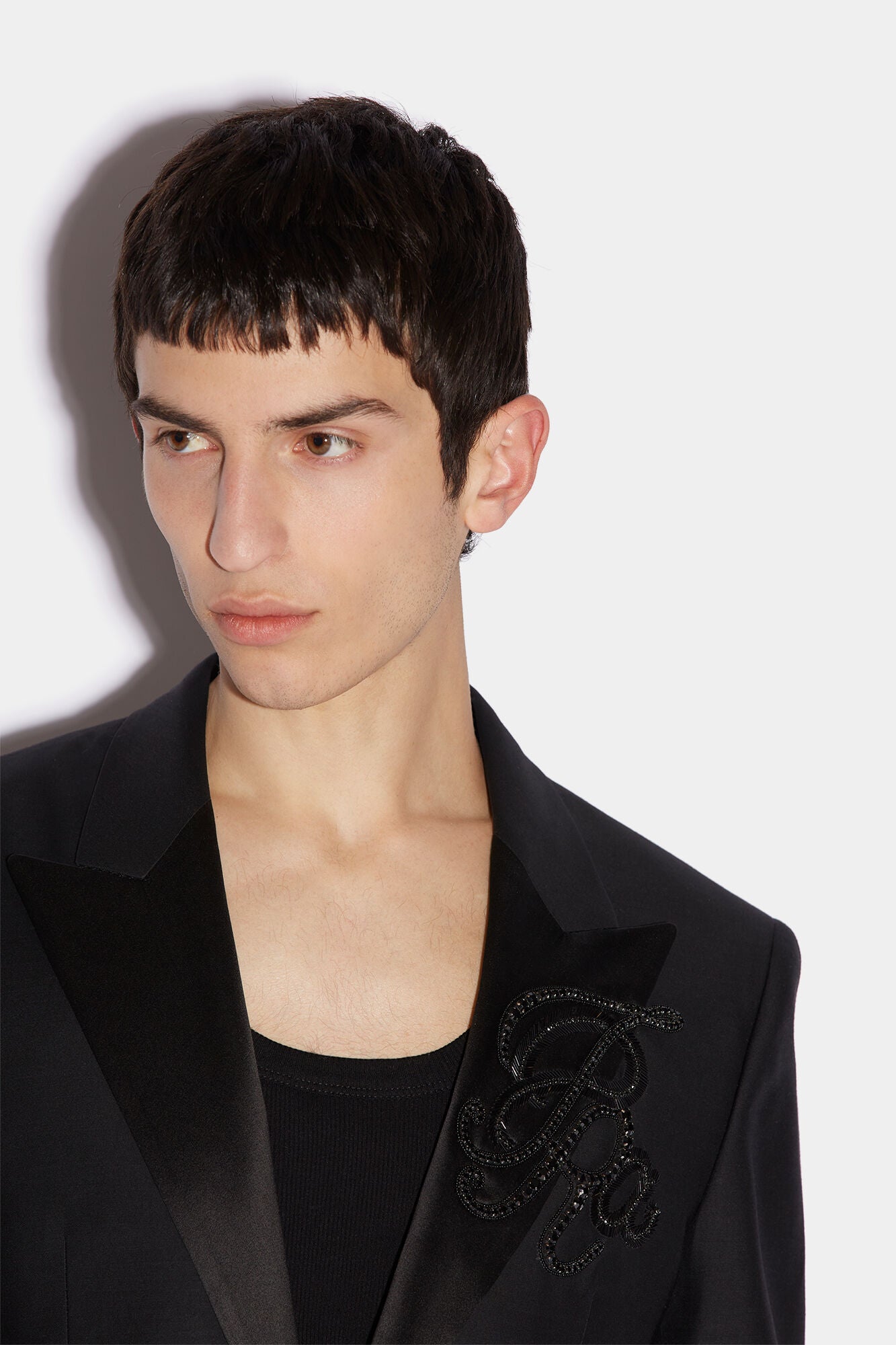 DSQUARED2 MEN'S BLACK TAILORED JACKET WITH EMBELLISHMENT