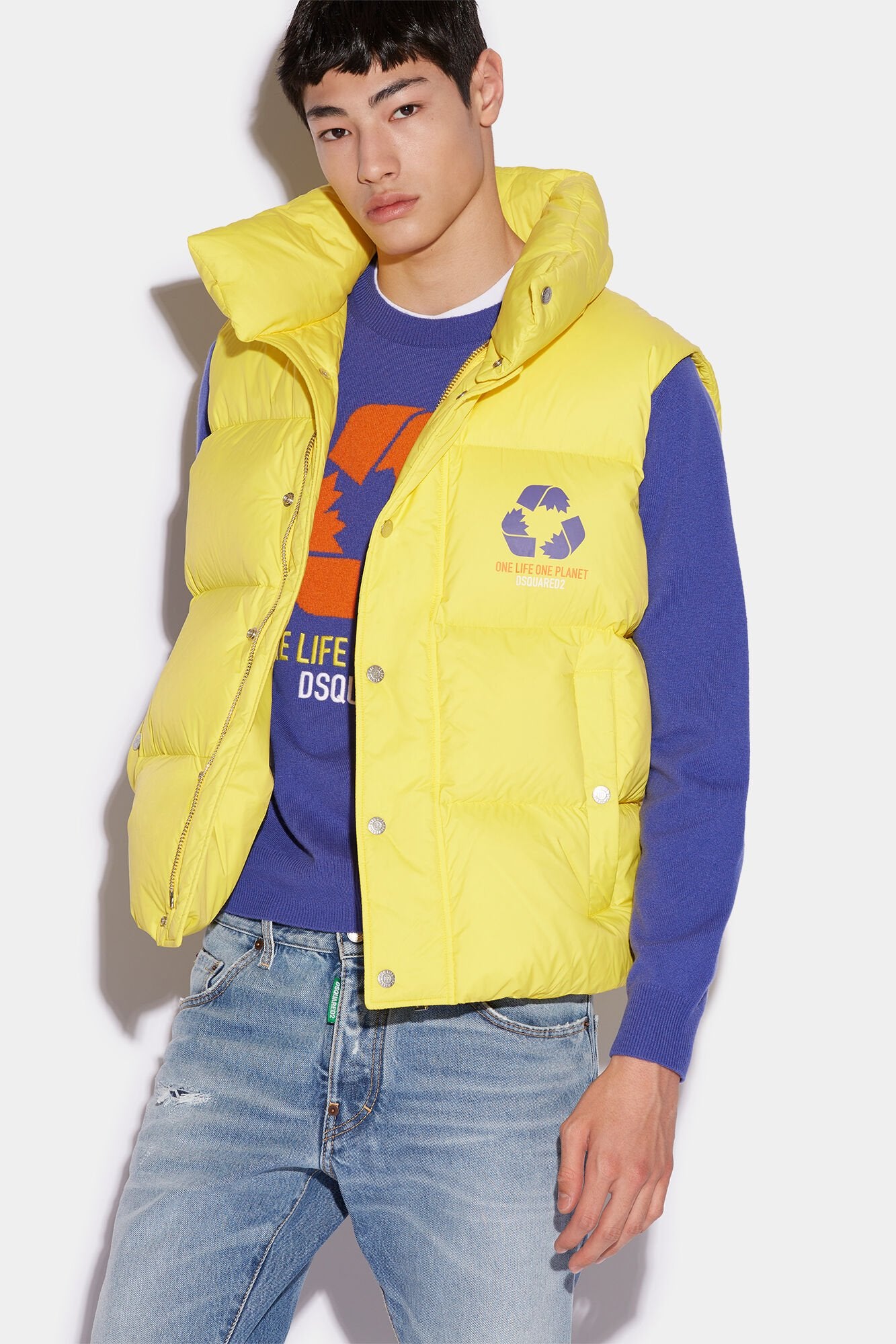 DSQUARED2 MEN'S LEMON QUILTED PUFFER VEST