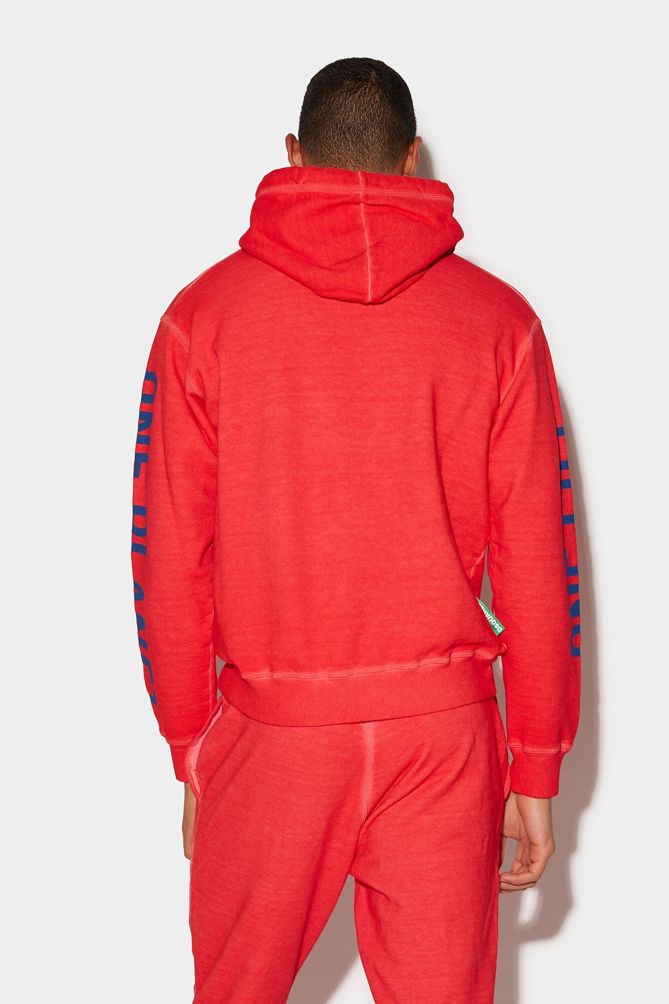 DSQUARED2 MEN'S POPPY RED HOODED SWEATSHIRT WITH TEXT