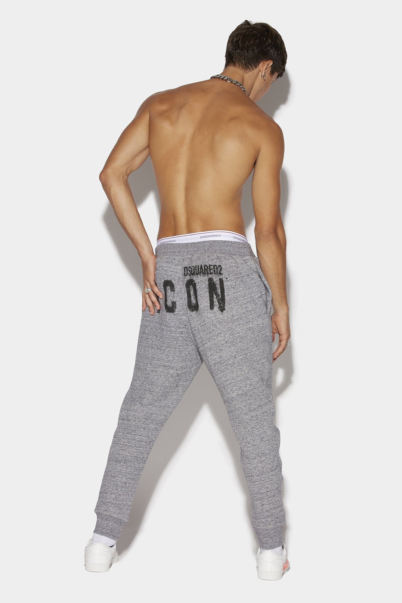 DSQUARED2 MEN'S GRAY JOGGER PANTS WITH LETTERING