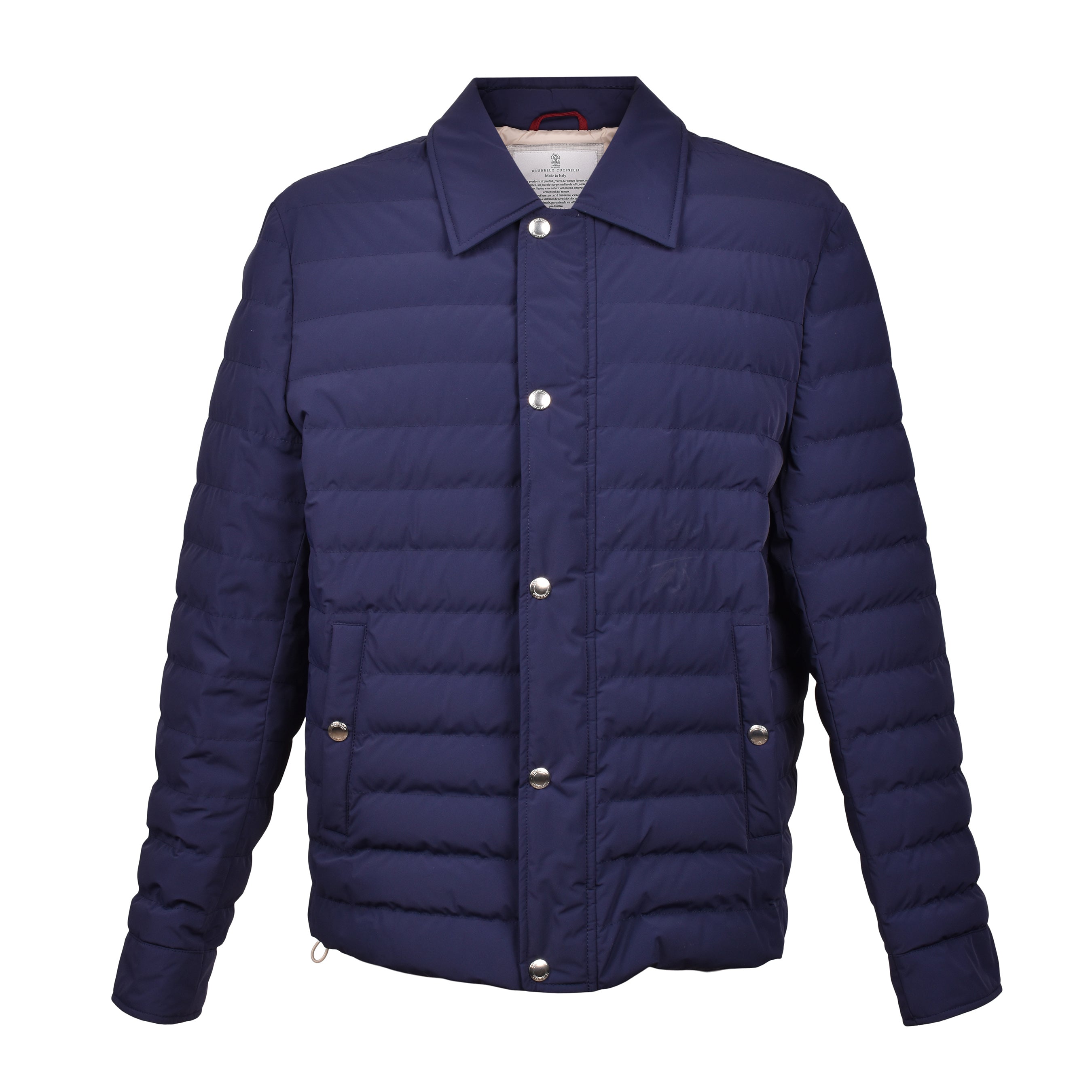 BRUNELLO CUCINELLI MEN'S INDIGO QUILTED DOWN PUFFER JACKET