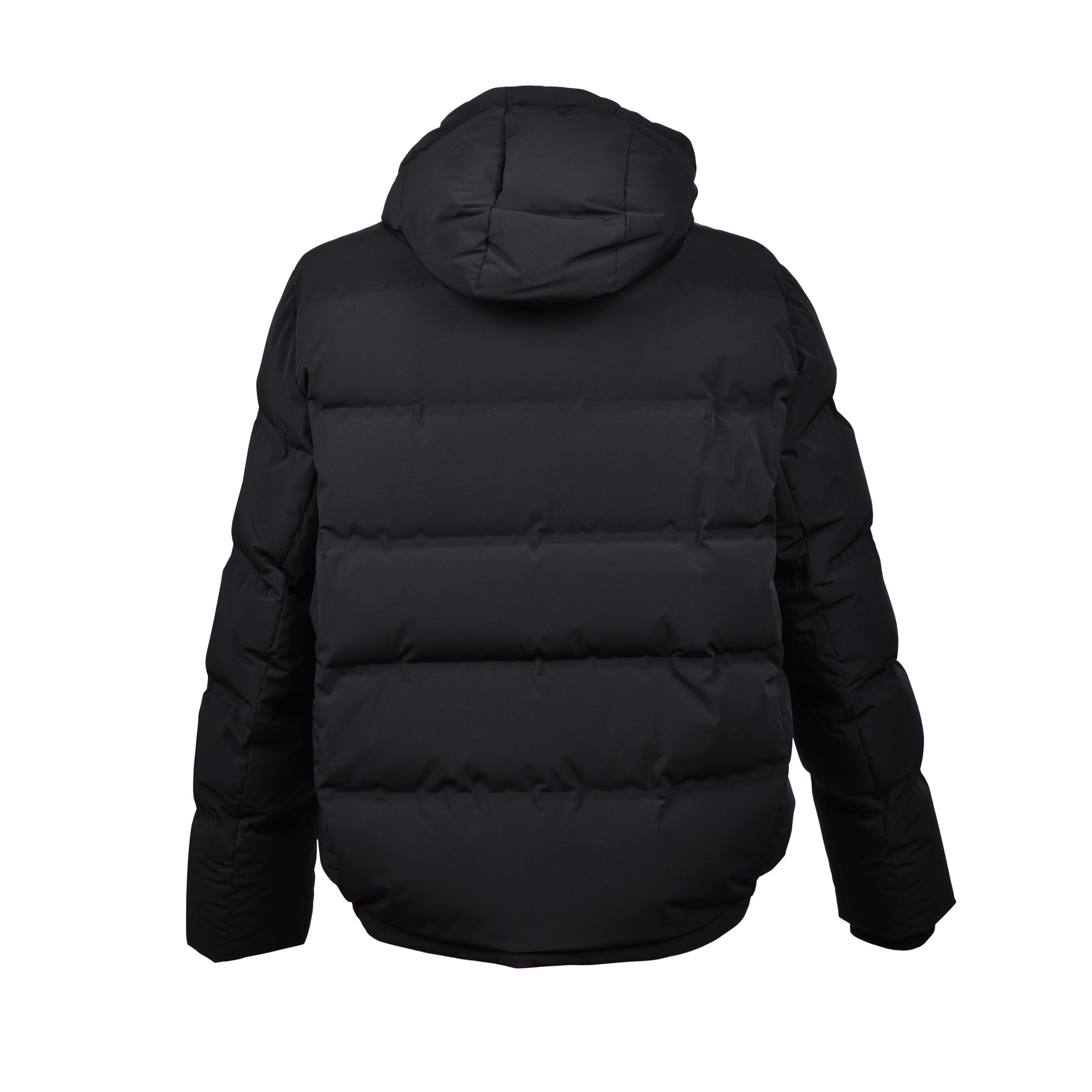 BRUNELLO CUCINELLI MEN'S JET BLACK QUILTED DOWN BOMBER JACKET