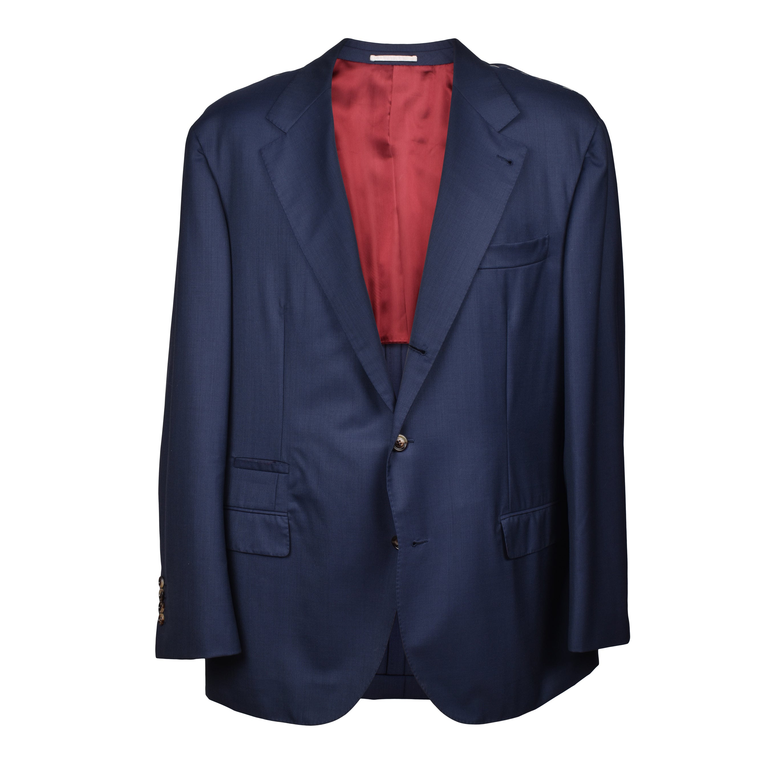 BRUNELLO CUCINELLI MEN'S NAVY VIRGIN WOOL THREE-BUTTON BLAZER