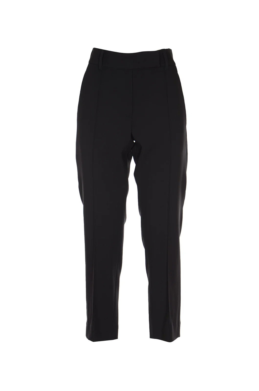 BRUNELLO CUCINELLI WOMEN'S BLACK VIRGIN WOOL BLEND TROUSERS