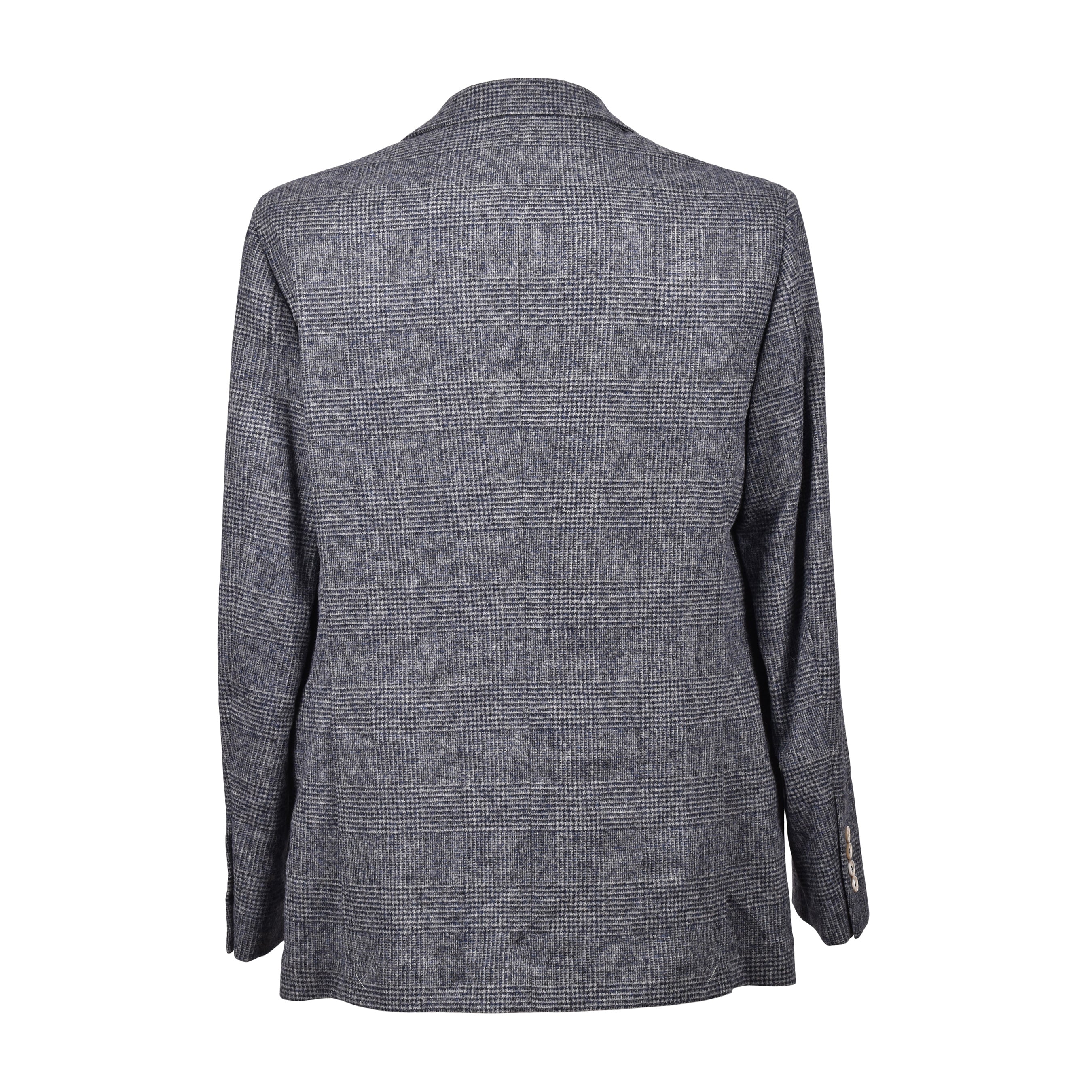 BRUNELLO CUCINELLI MEN'S DENIM CHECK WOOL BLEND SUIT