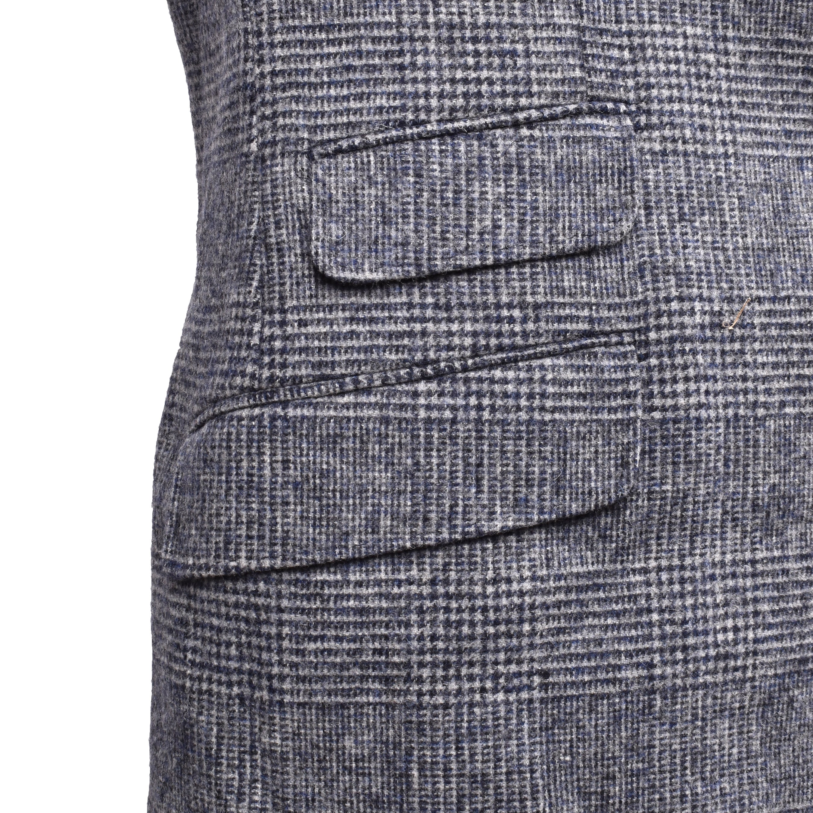 BRUNELLO CUCINELLI MEN'S DENIM CHECK WOOL BLEND SUIT