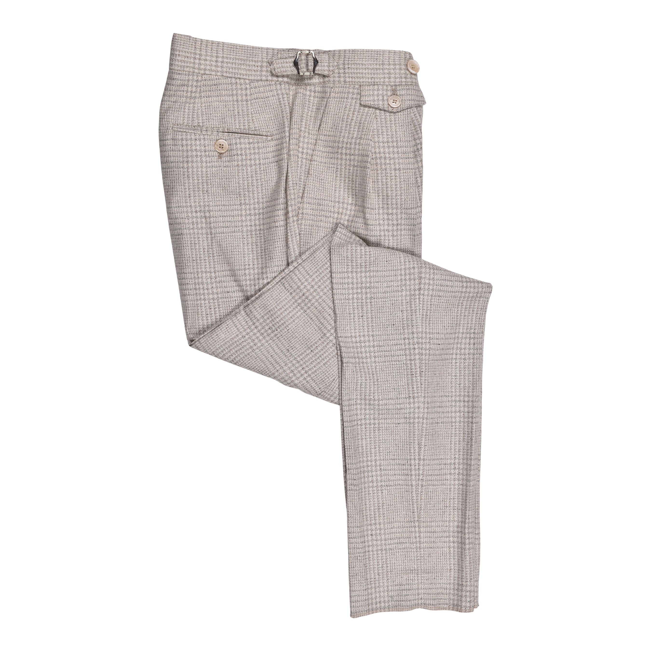 BRUNELLO CUCINELLI MEN'S SAND WOOL BLEND CHECK SUIT