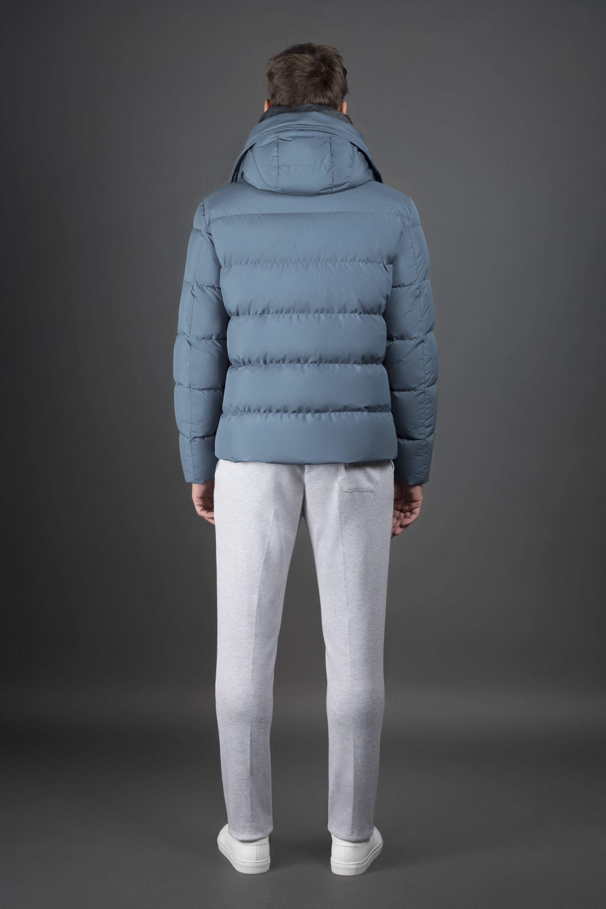 MOORER MEN'S TURQUOISE QUILTED PUFFER JACKET