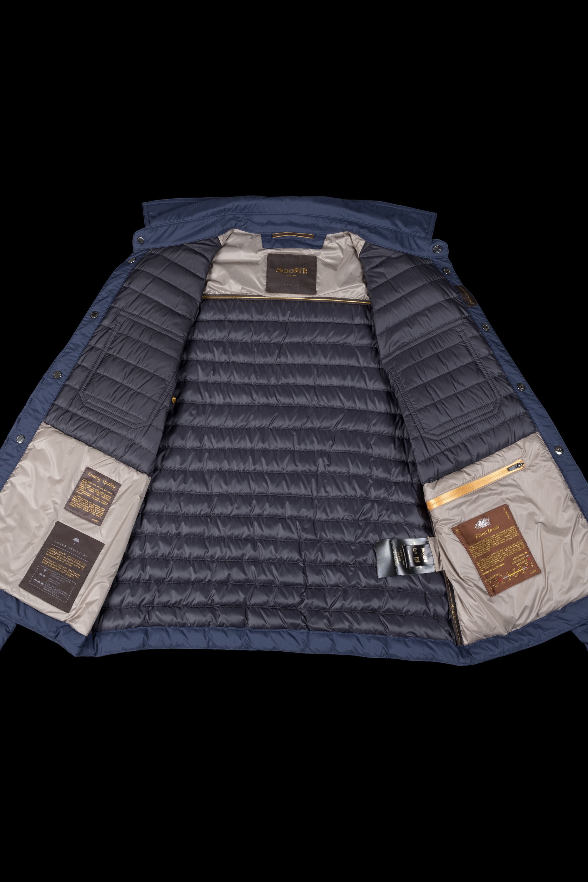 MOORER MEN'S NAVY QUILTED JACKET WITH POCKETS