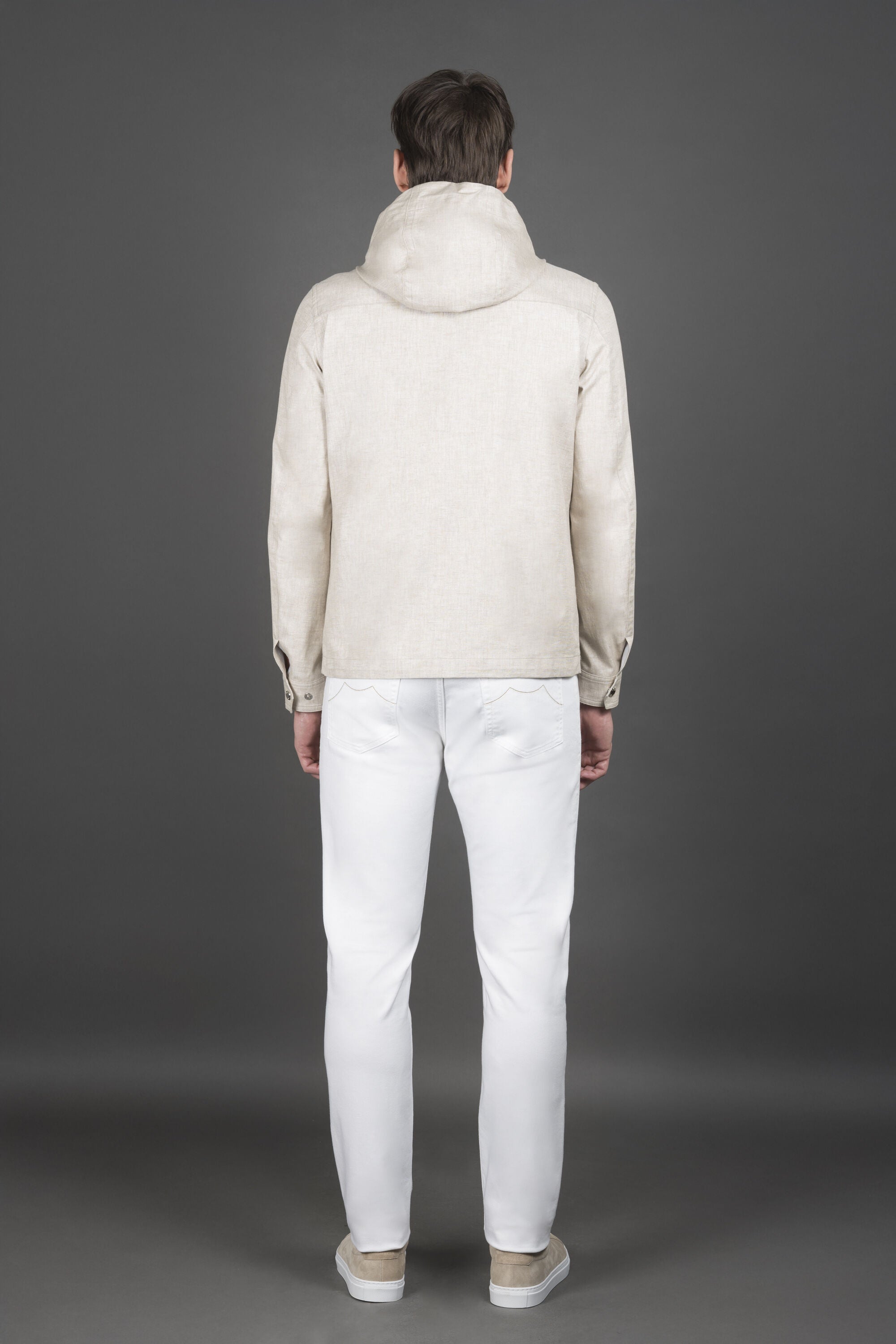 MOORER MEN'S SAND TAILORED JACKET WITH POCKETS